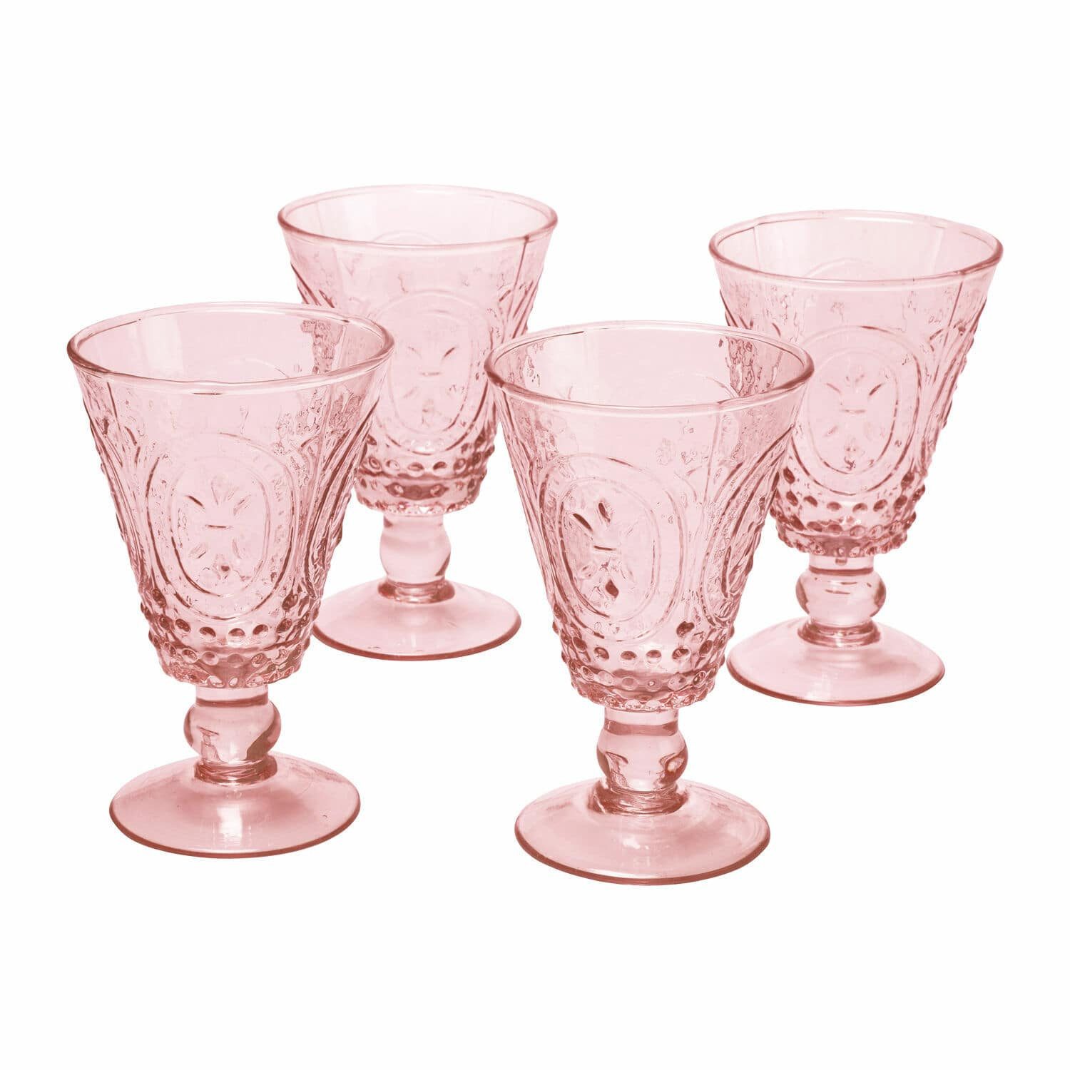 Mirabeau Glas Weingläser 4er Set Sarton rosa, Glas, none