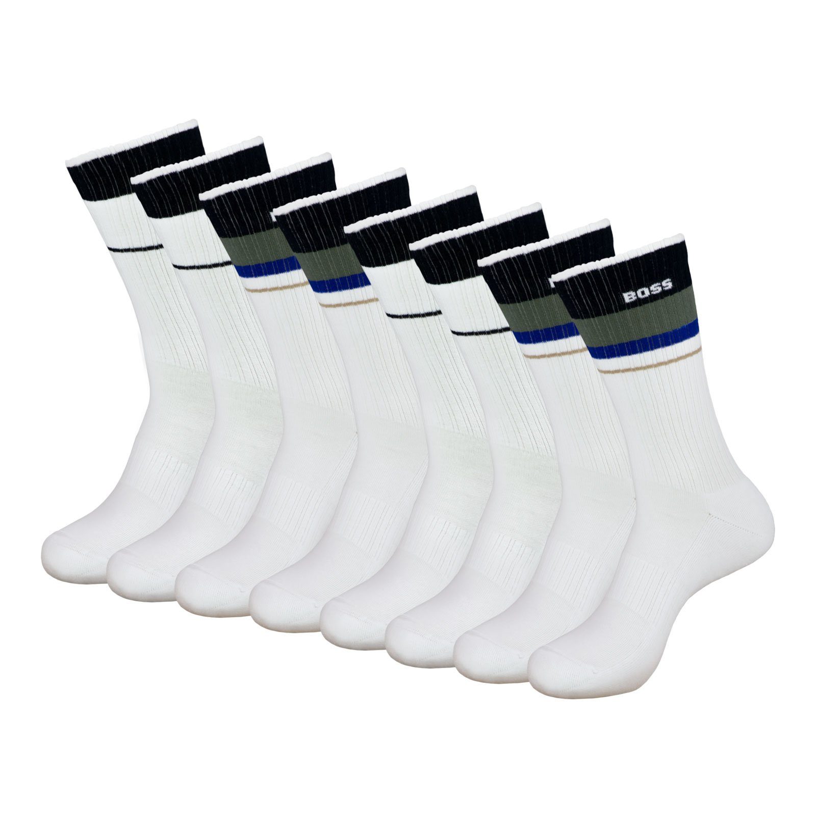 BOSS Sportsocken QS Rib Stripe CC (4-Paar) mit BOSS Logo am Bund günstig online kaufen
