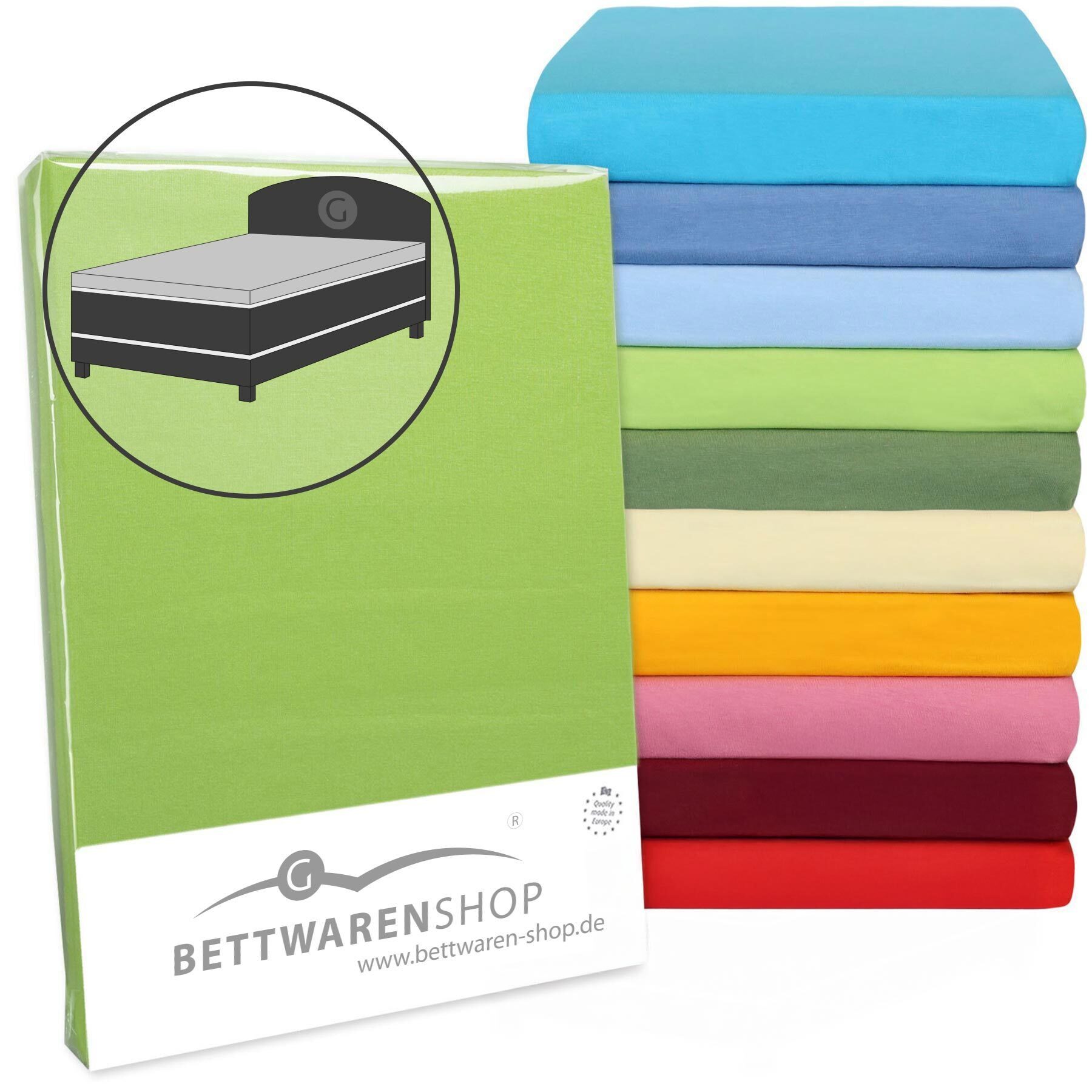 BETTWARENSHOP Spannbettlaken Topper Spannbetttuch, Jersey, Gummizug: Rundumgummi, (1 Stück), elastisch mit guter Passform