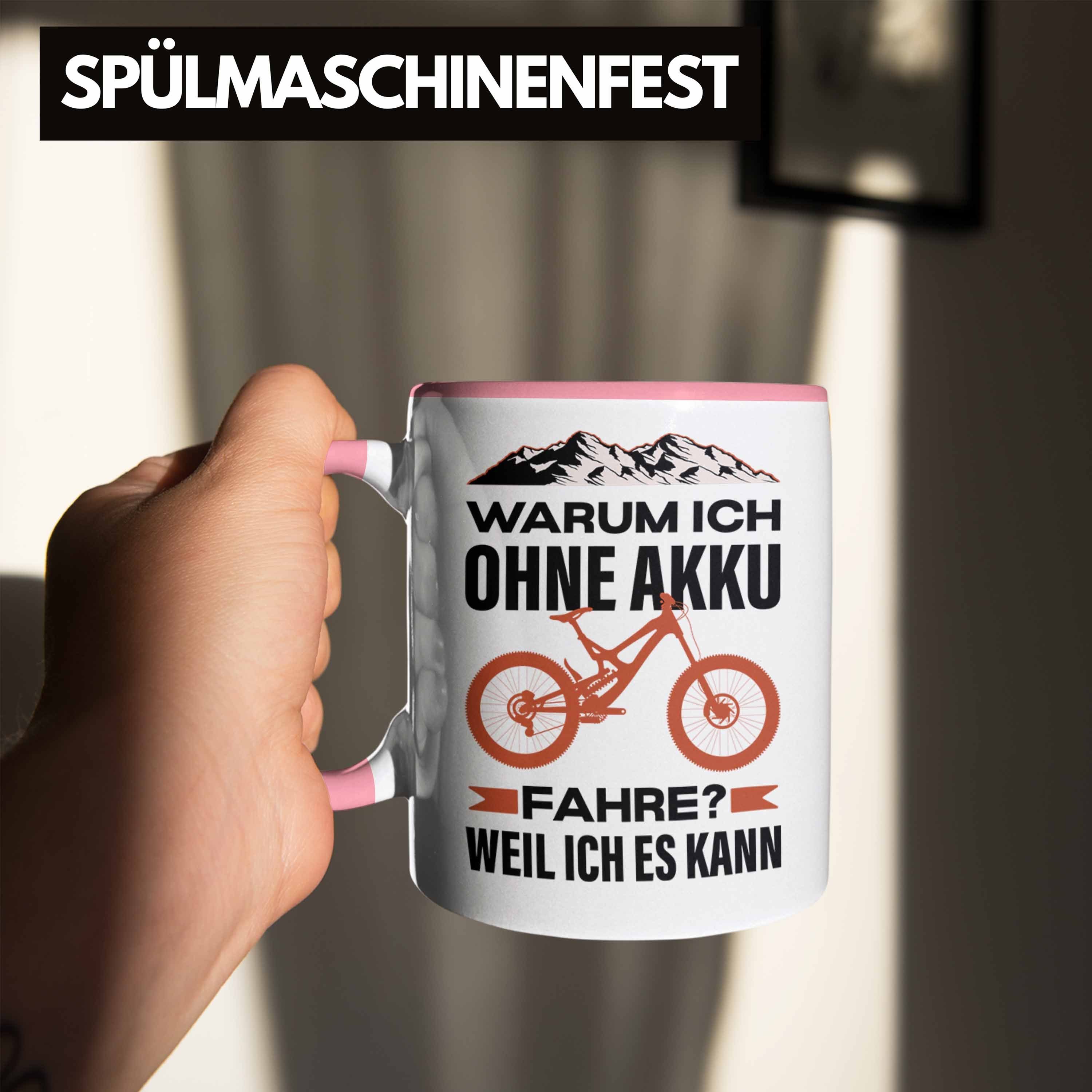 Trendation Radfahrer Tasse Trendation Lustig Rosa Geschenkidee - Mountainbike Geschenk Fahrradfahrer Spruch Tasse Rennrad mit