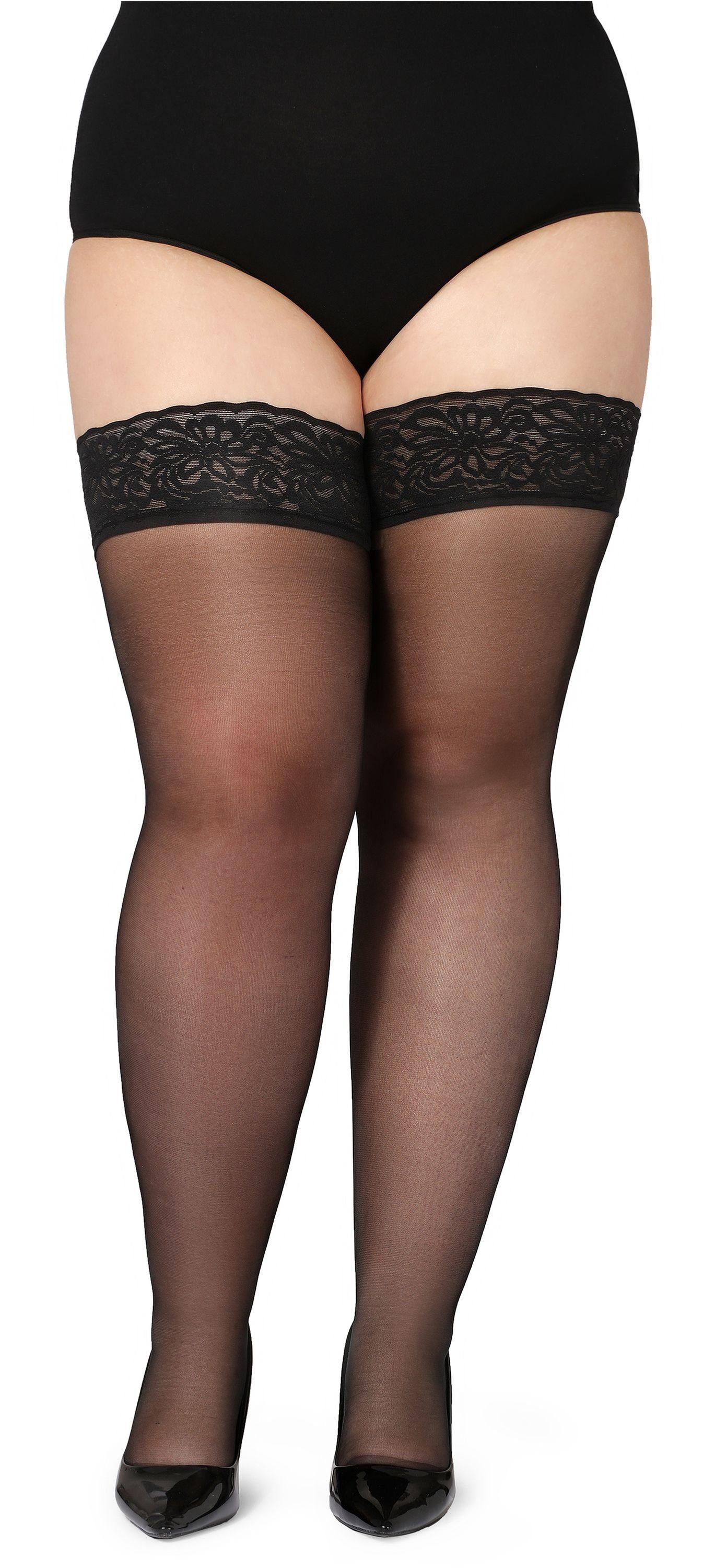 Bellivalini Чулки с подвязками Damen mit Spitze Plus Size 40 DEN BLV-1127