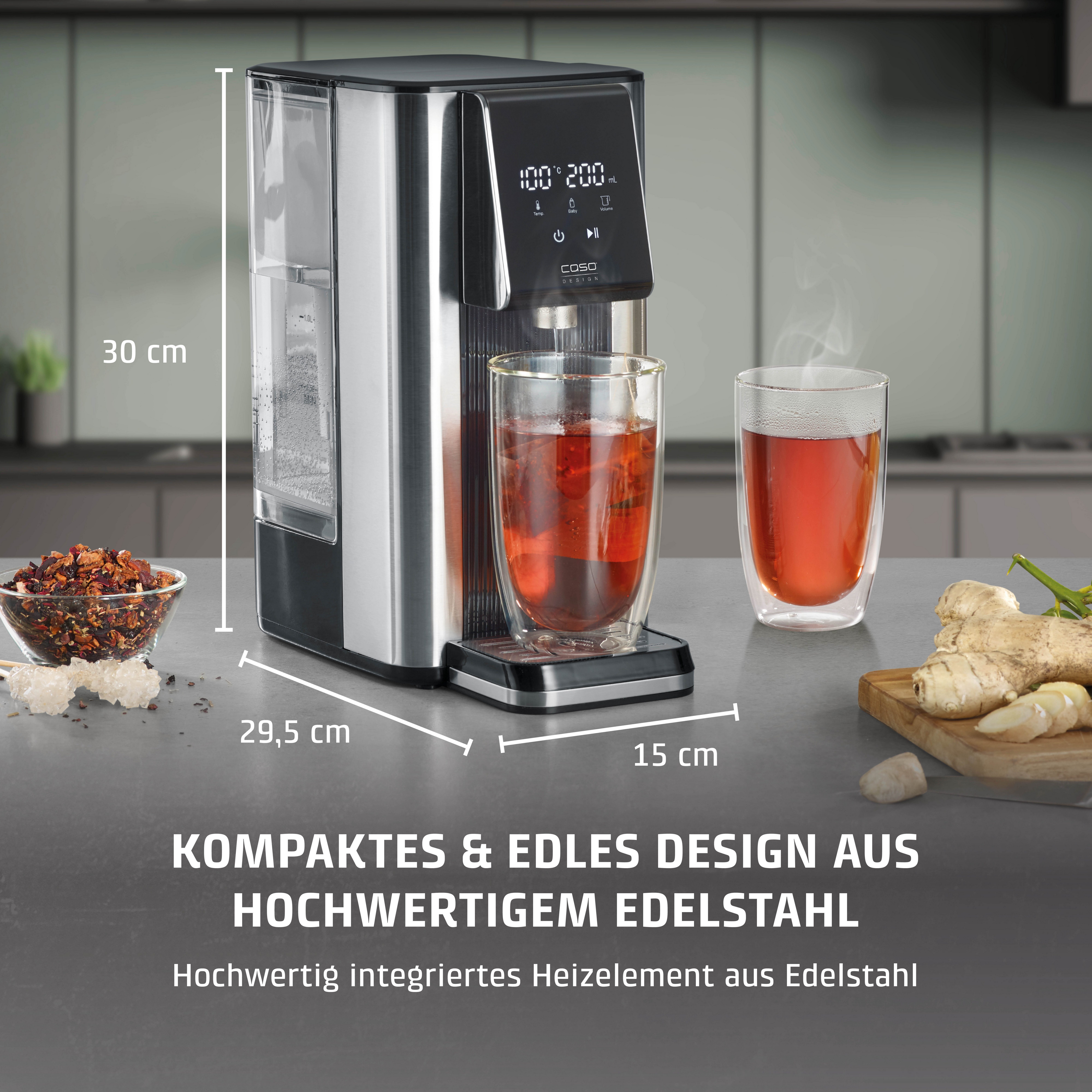 Caso Heißwasserspender HW 620, 2600 W, 13 Temperatureinstellungen, 7 Mengenausgaben