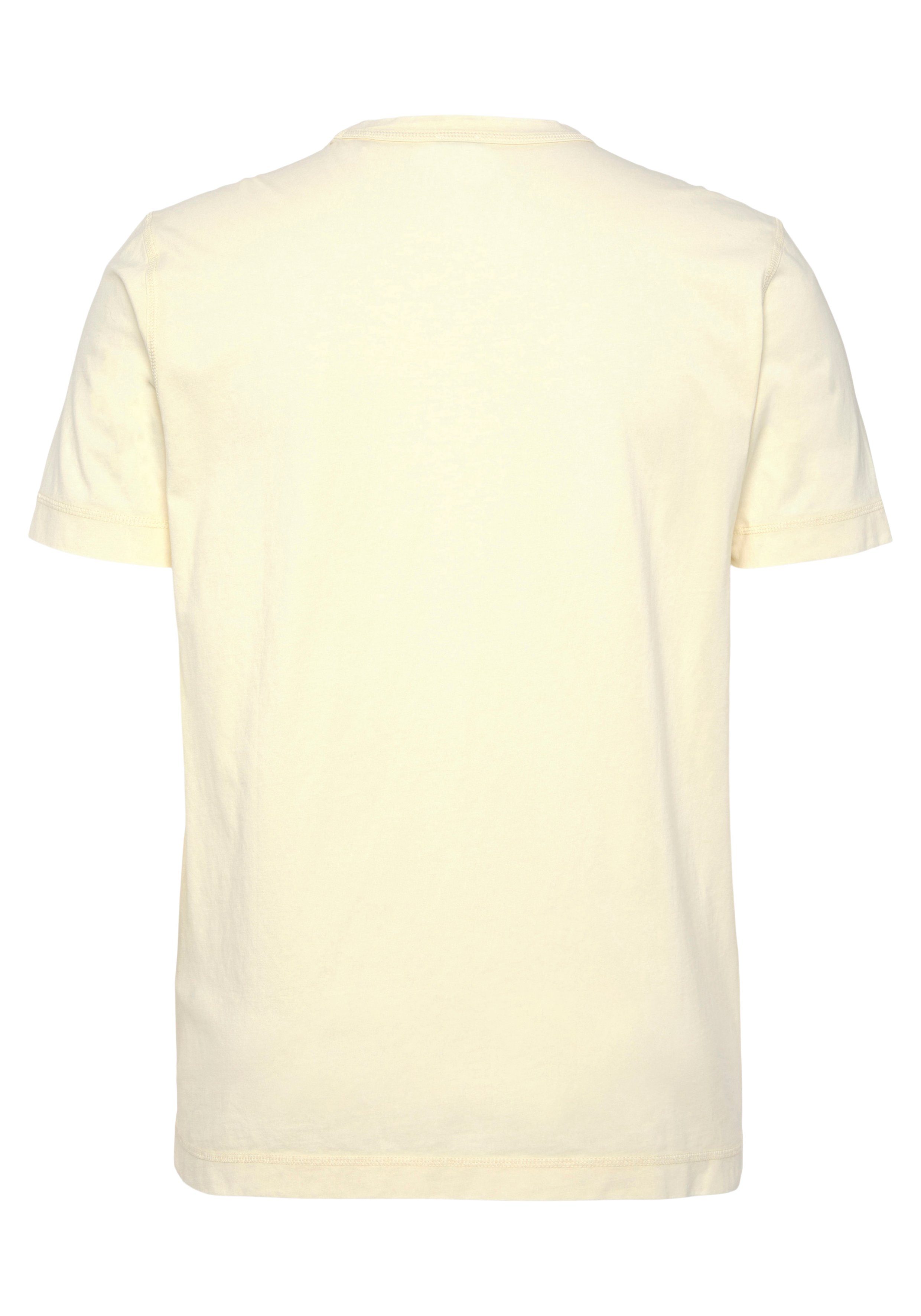 Tokks (1-tlg) mit ORANGE beige Piping BOSS Crewneck T-Shirt am