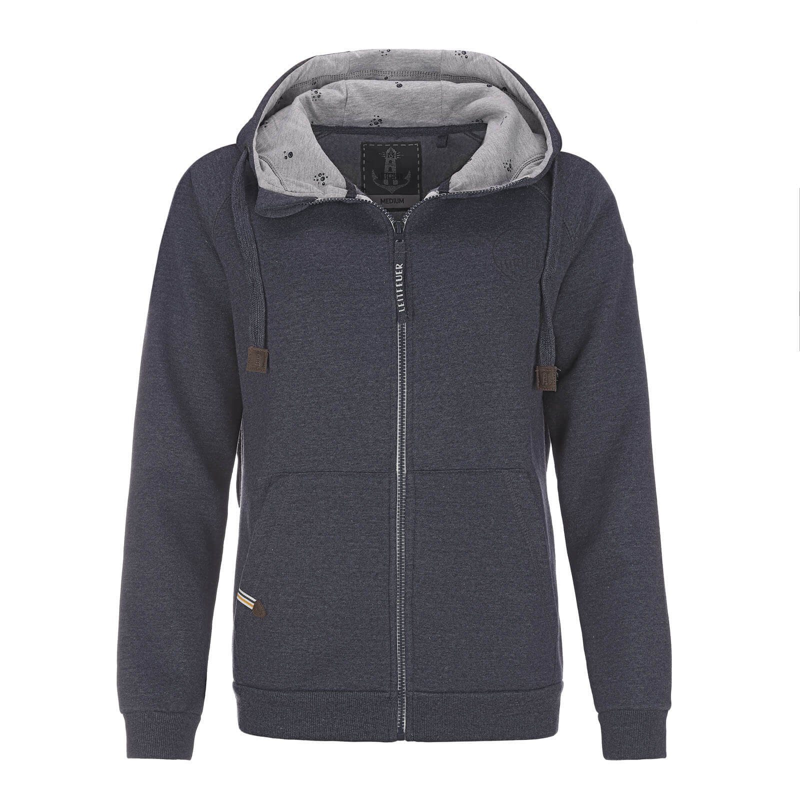 Leitfeuer Kapuzensweatjacke Damen Sweatjacke mit Kapuze - Hoodie Kapuzenjacke mit Raglanärmeln dark navy