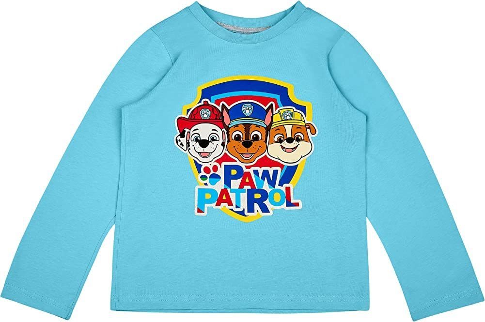 PAW PATROL Langarmshirt PAW PATROL Jungen Langarm T-Shirt Kinder Sweatshirt  Pullover, mit den Motiven von Marshall, Rubble und natürlich Chase