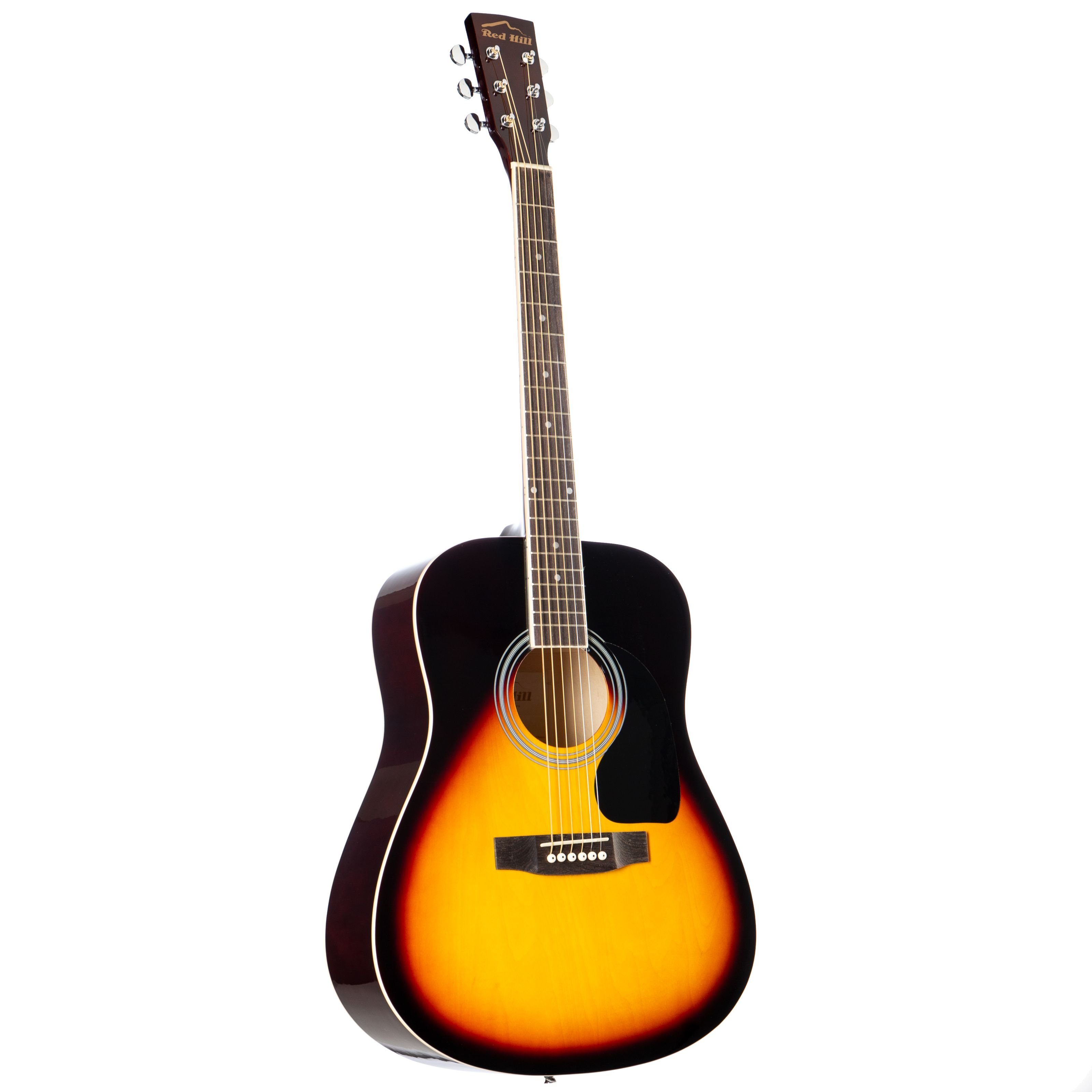 Red Hill Westerngitarre, D-1 SB Westerngitarre, Akustik-Gitarre für Anfänger und Einsteiger, Acoustic Guitar, Dreadnought mit Cutaway und Sunburst Lindendecke, Westerngitarren, Dreadnought Gitarren, D-1 SB Westerngitarre, Akustik-Gitarre, Dreadnought mit Cutaway