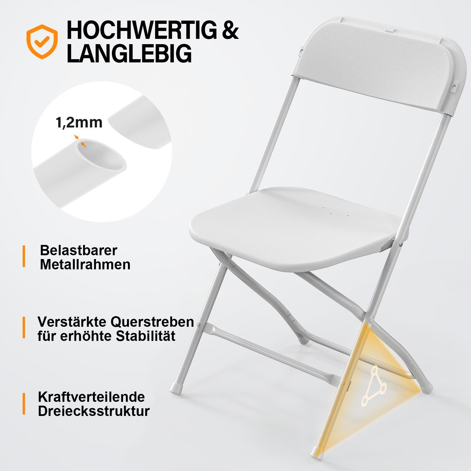 VINGLI Klappstuhl Klappstühle 2er/4er/6er/8er/10/12er Set, Gartenstuhl (6 S günstig online kaufen