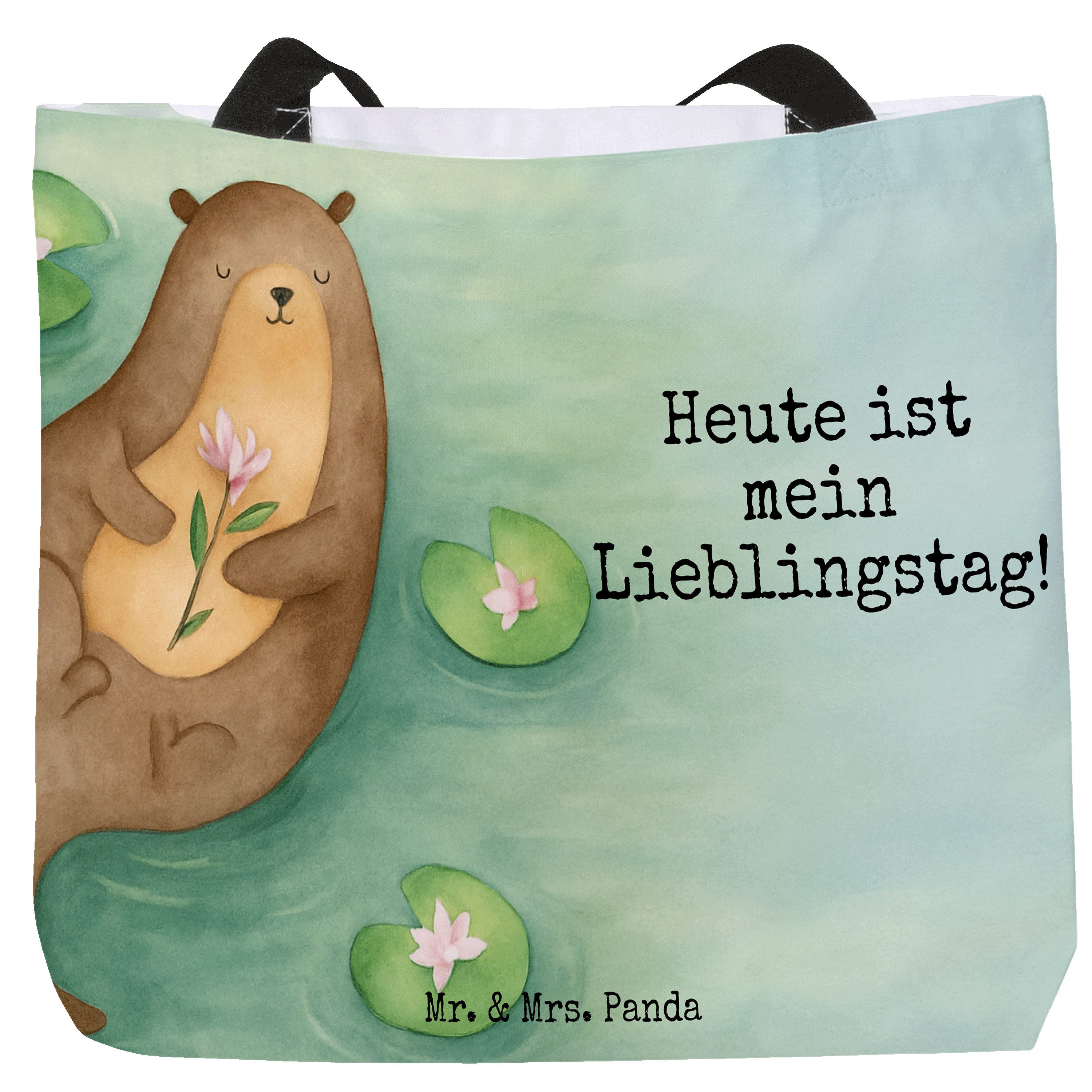 Shopper Otter Seerose Design, Beutel, Weiß, Wasser, Lieblingstag, Fluss, Tasc