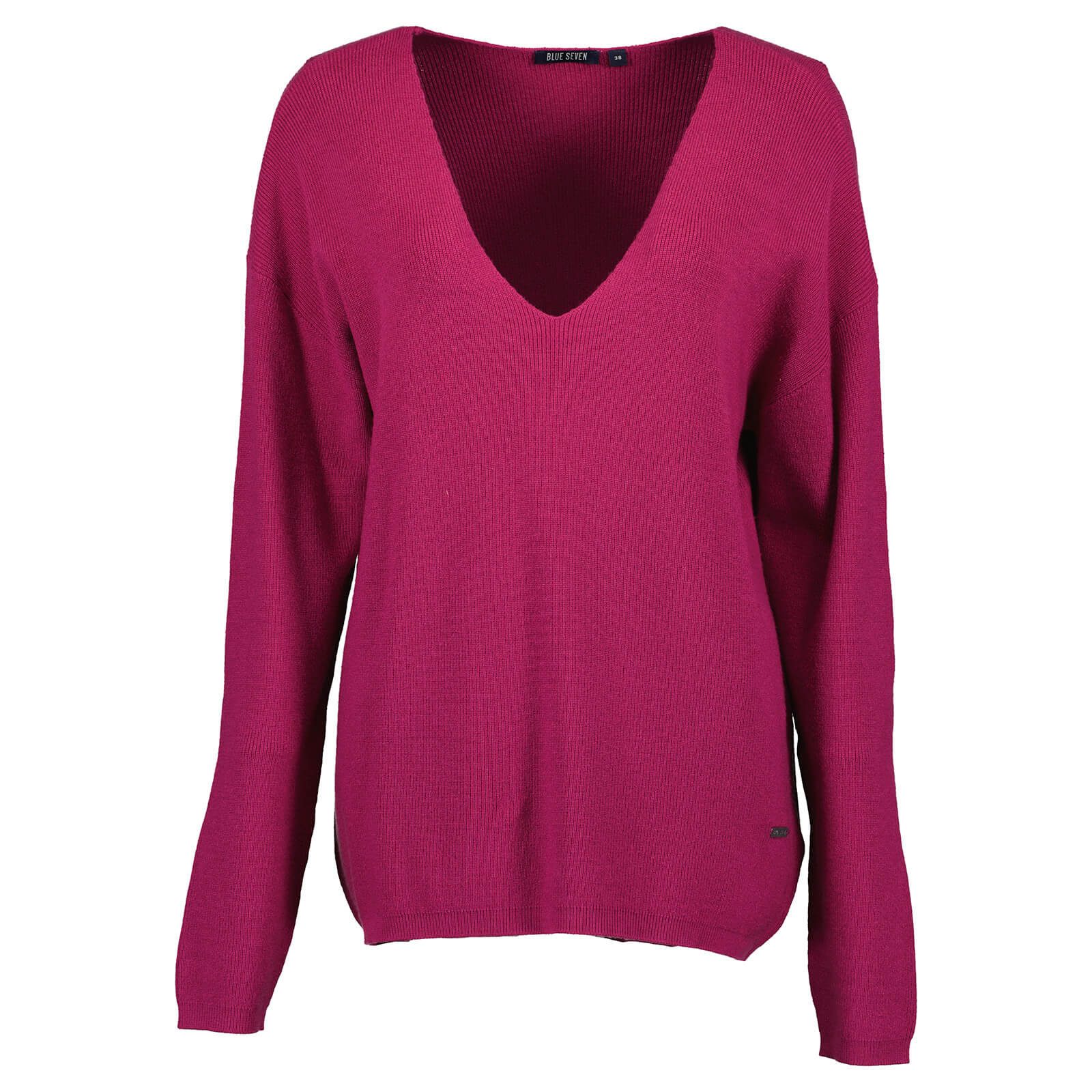 Blue Seven V-Ausschnitt-Pullover Damen Strickpullover mit V-Ausschnitt - Unifarbener Pullover