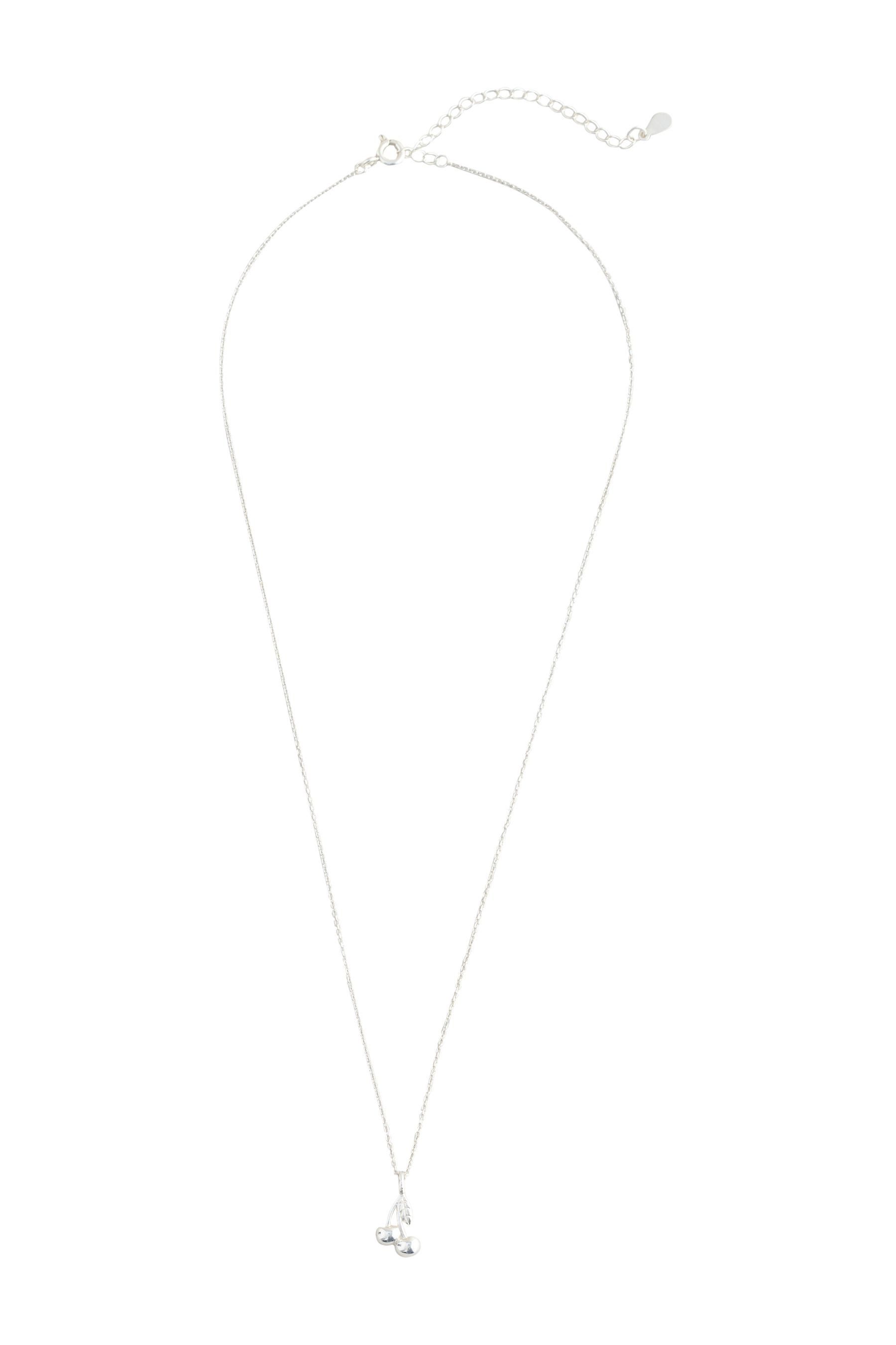 Silberkette Halskette aus Sterlingsilber mit Kirsche