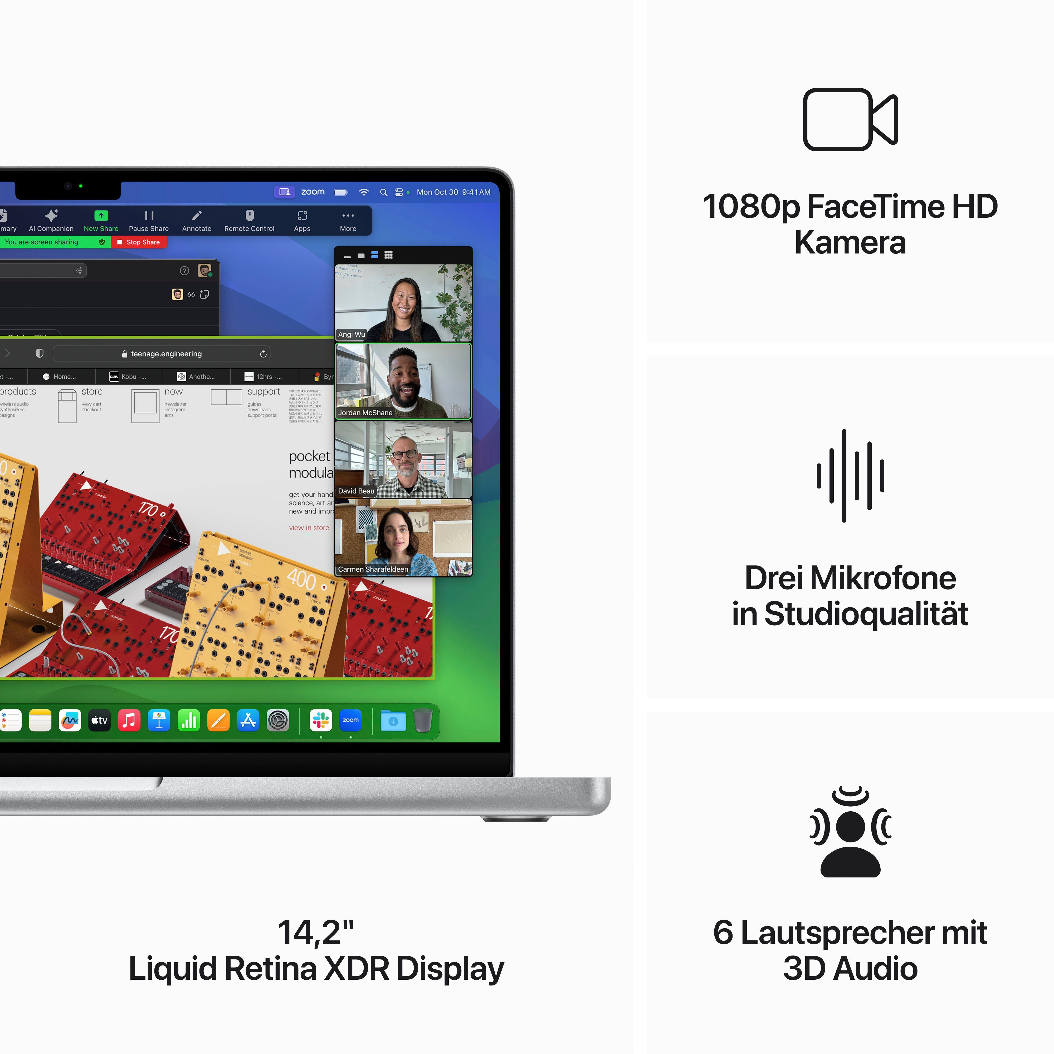 Apple MacBook Pro 14'' GB cm/14,2 SSD) Zoll, Apple 512 10-Core Notebook GPU, M3, (35,97 Silber