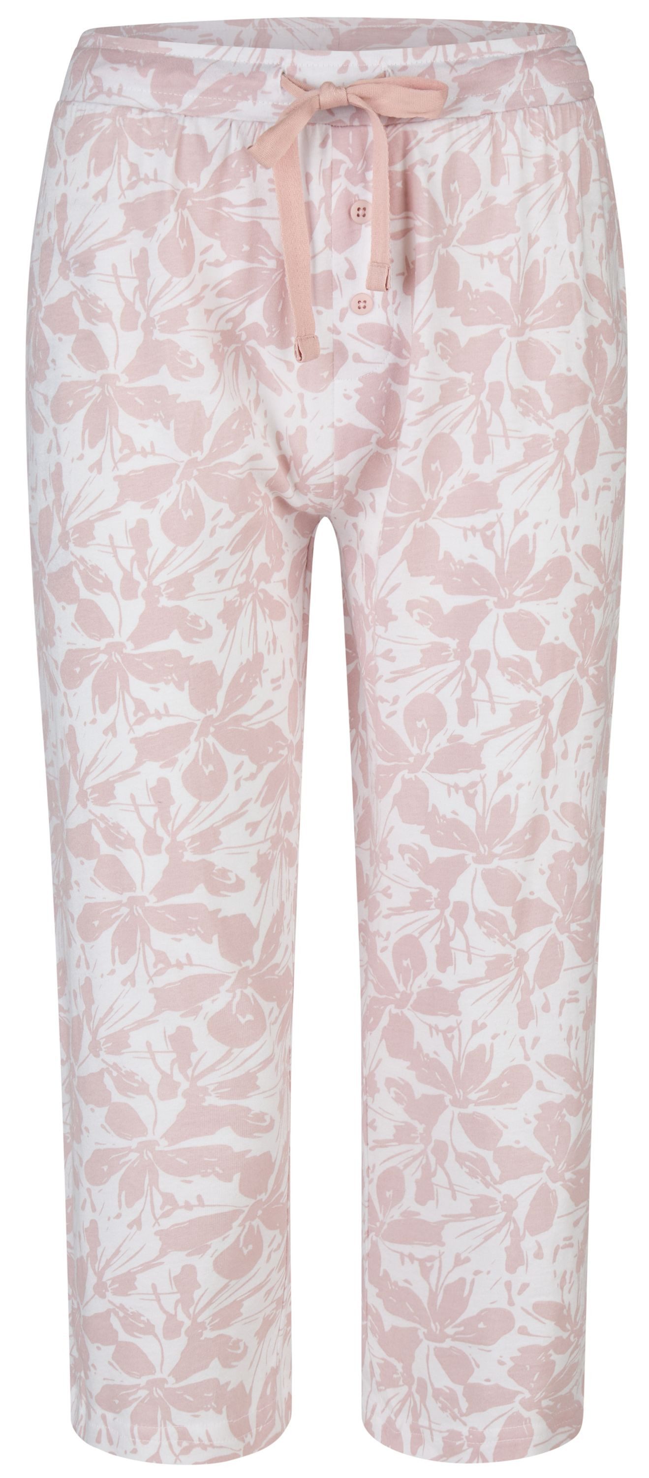 By Louise Schlafanzug Dreamy Nights (Set, 2 tlg., 2-teilig) Damen Pyjama Baumwolle Caprihose Kurzarm
