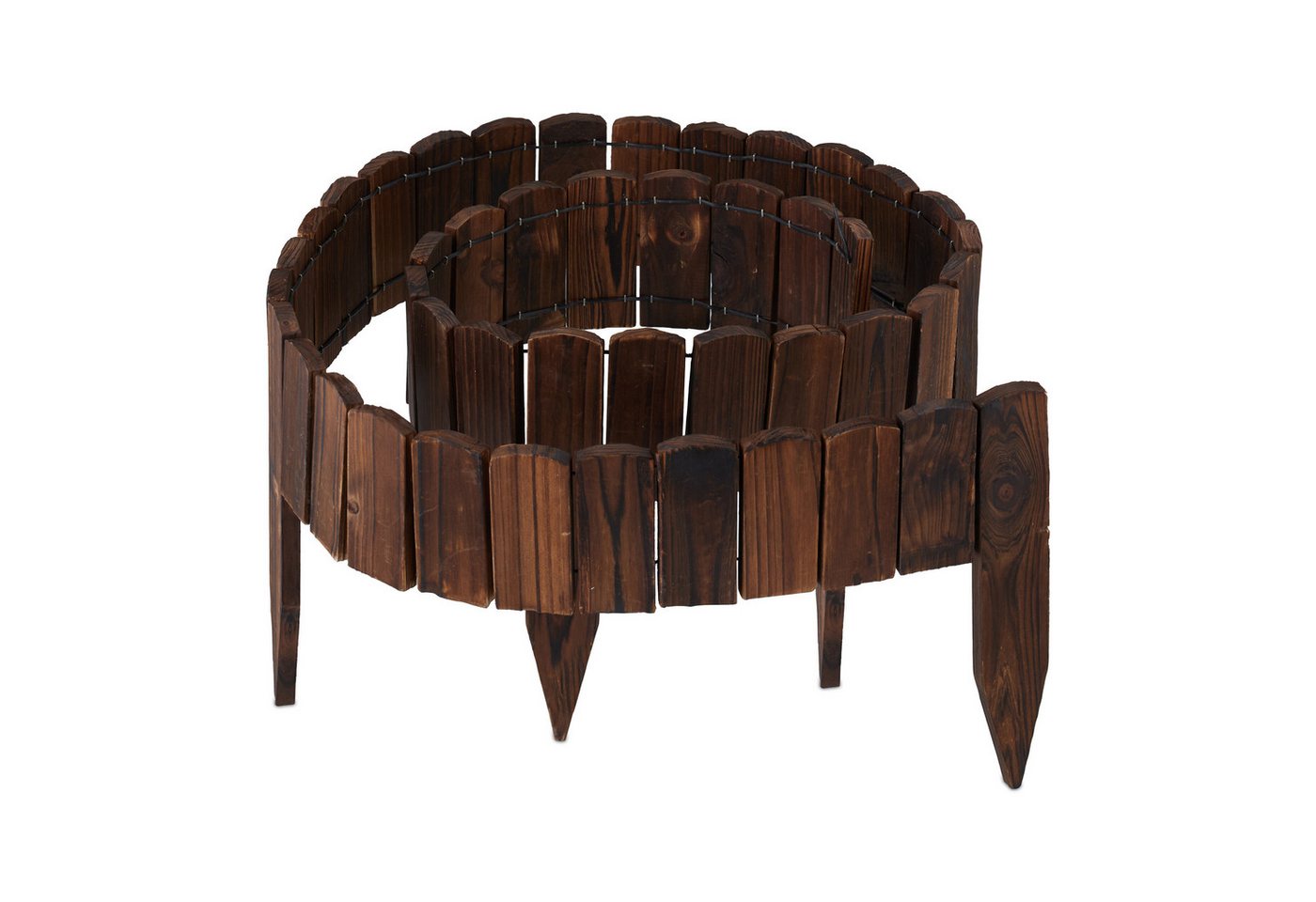relaxdays Beetbegrenzung Beeteinfassung Holz flexibel, M