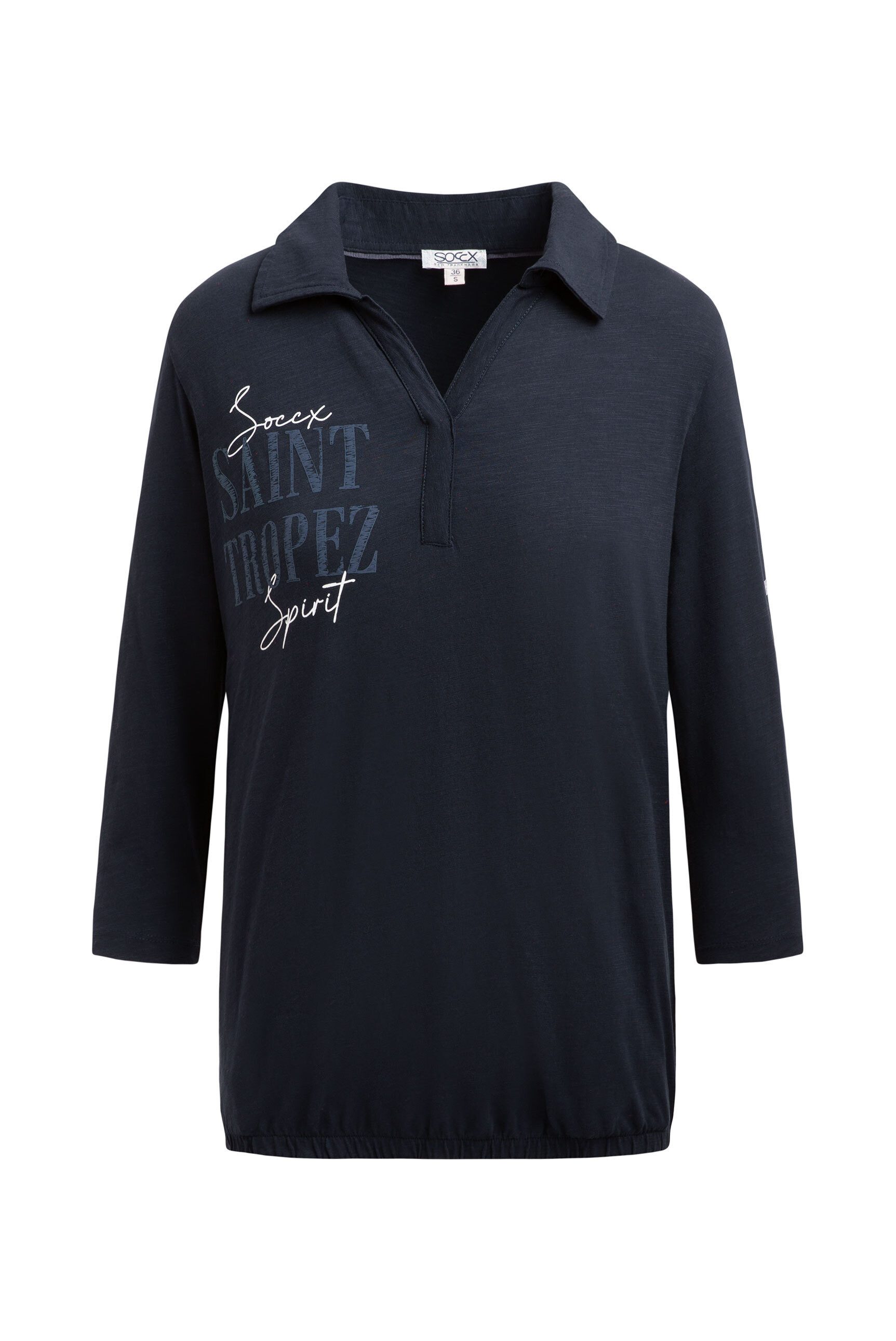 SOCCX Poloshirt mit Gummizug im Saum