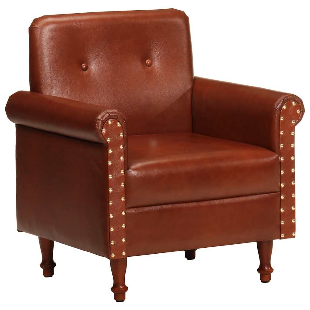 vidaXL Sessel Sessel Braun Echtleder (1-St)
