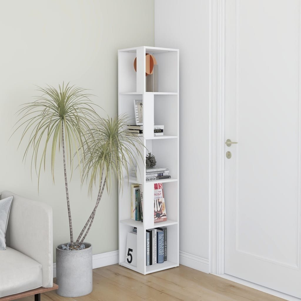 vidaXL Eckregal 33 x 33 x 1645 cm Eckregal Weiß 33x33x164,5 cm Spanplatte