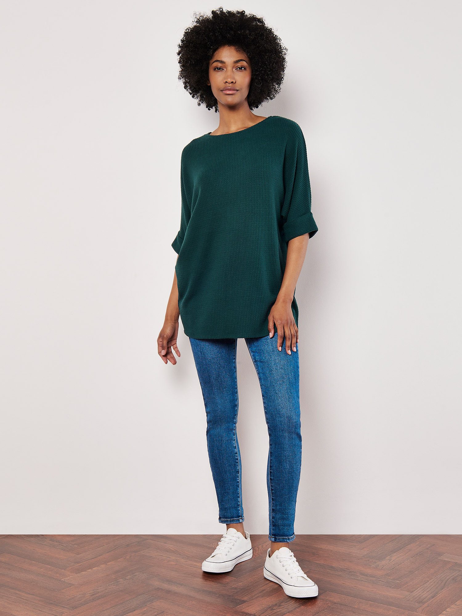 Rundhalspullover Longpullover