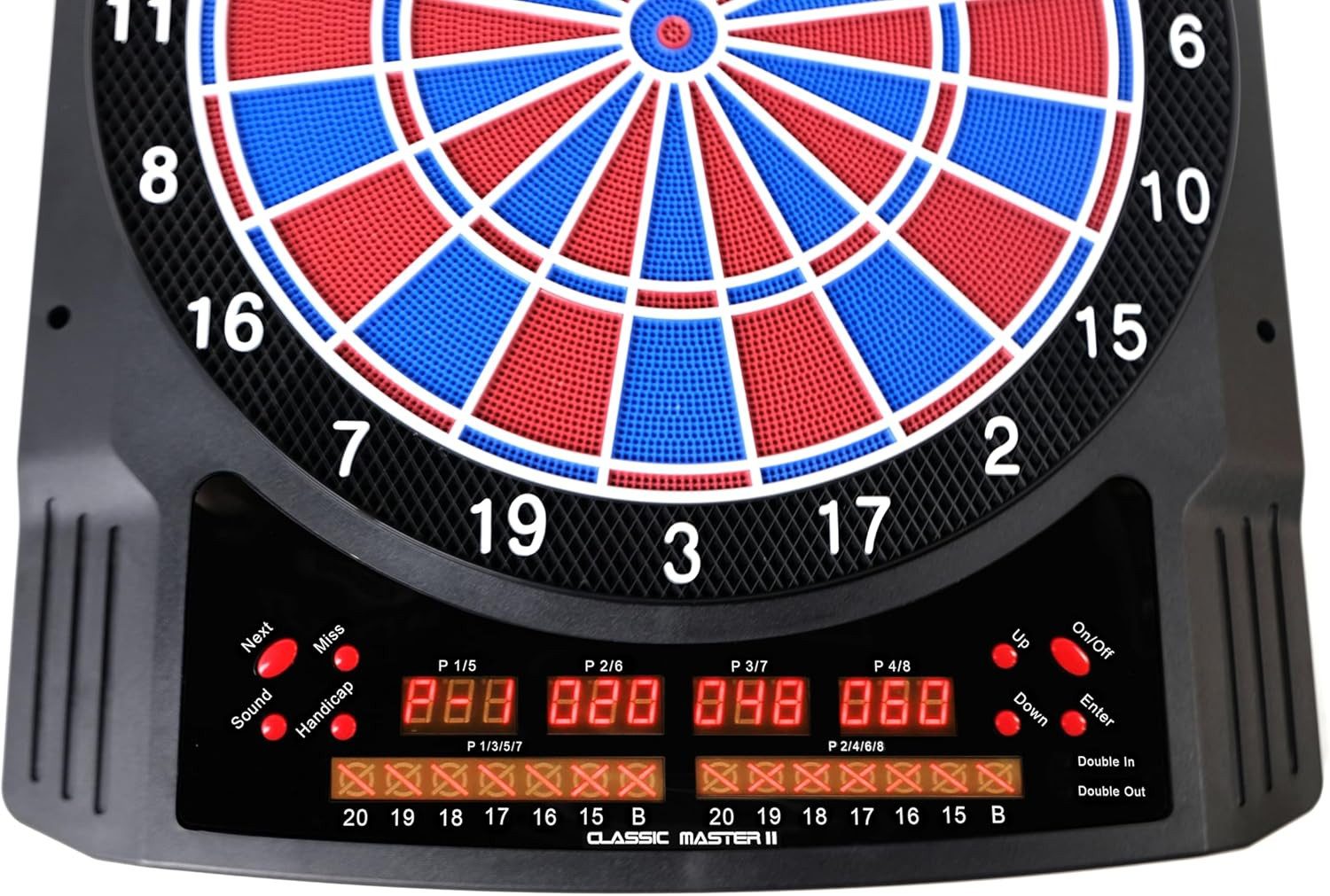 Carromco Zielscheibe Dartscheibe Elektronisch Classic Master II, Dart, Softdarts & Netzteil, 36 Spiele & 585 Varianten