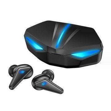 Diida Gaming-Headset,kabelloses LED-Headset,niedrige Latenz,3D-Stereosound In-Ear-Kopfhörer (K55, Reichweite der Bluetooth-Verbindung: 10 m)