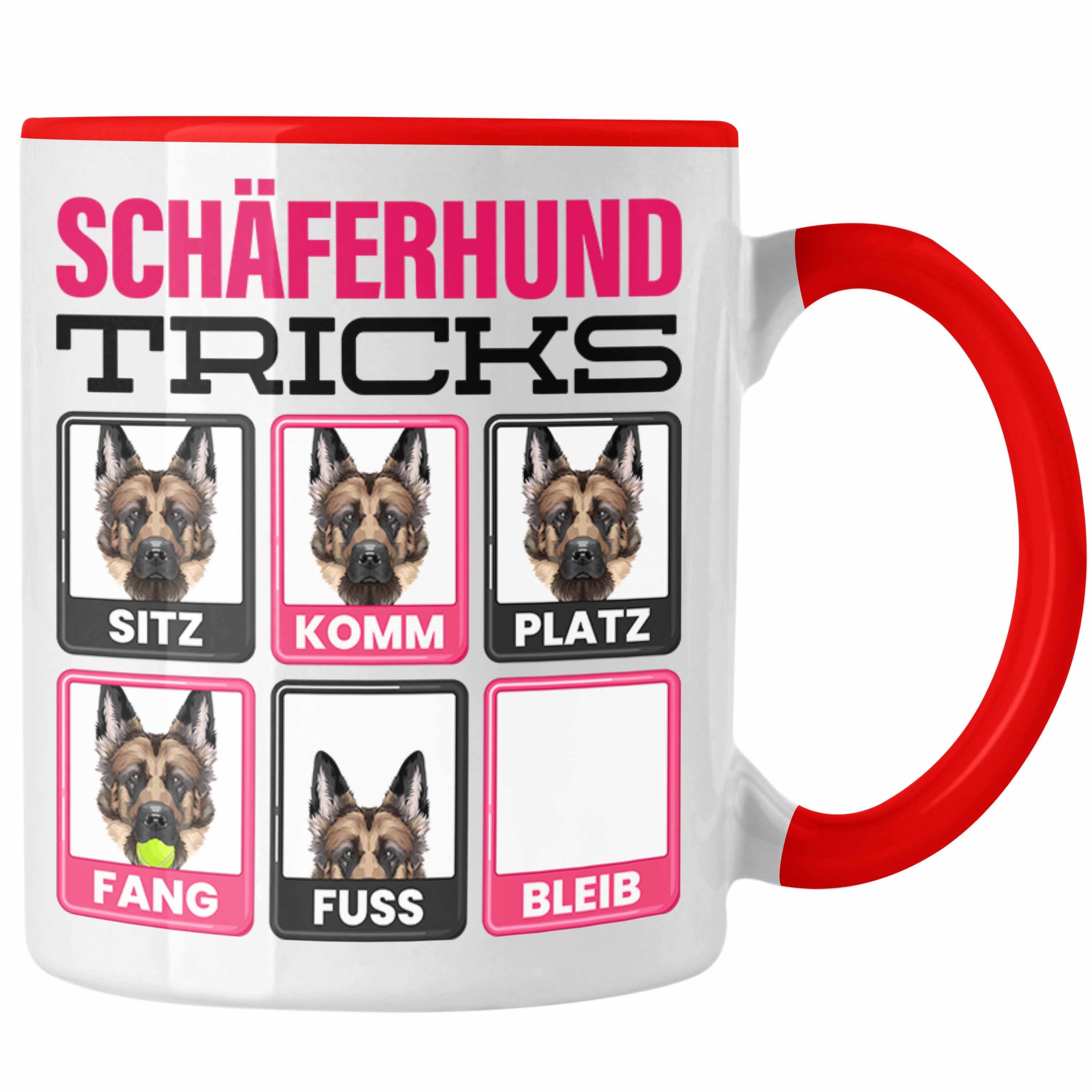 Trendation Tasse Schäferhund Besitzer Tasse Geschenk Lustiger Spruch Geschenkidee Schäf Rot