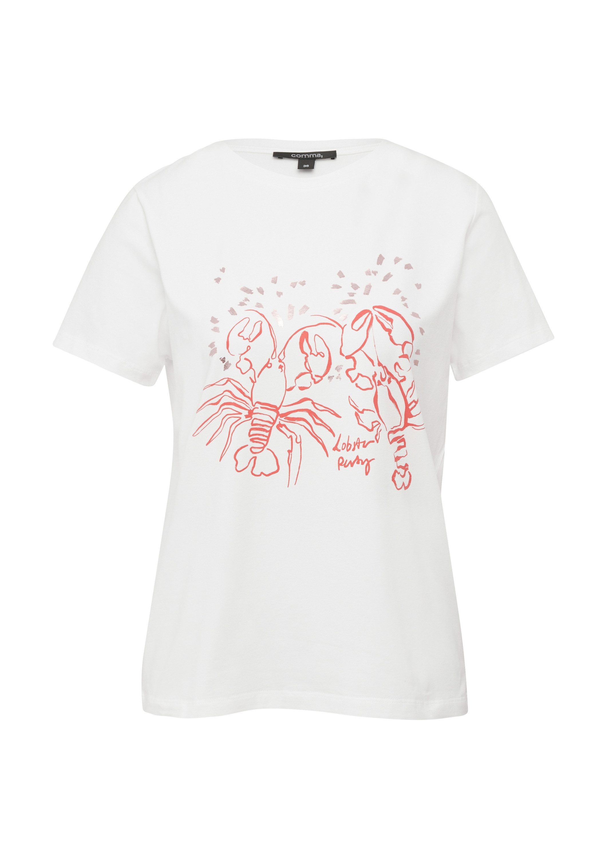 comma Kurzarmshirt T-Shirt Jersey-T-Shirt mit Artwork günstig online kaufen