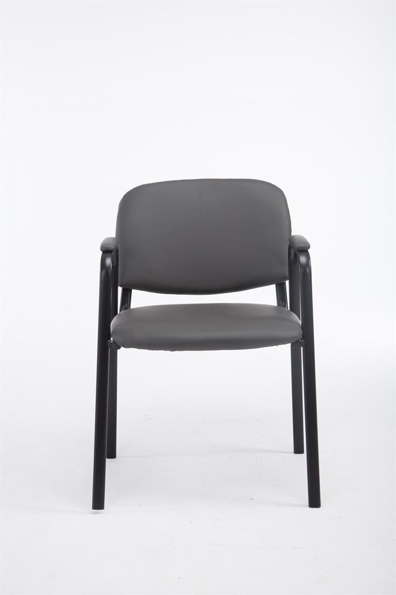 grau schwarz (Besprechungsstuhl Polsterung - Konferenzstuhl Gestell: Sitzfläche: - - Besucherstuhl TPFLiving Messestuhl), Metall Warteraumstuhl - Kunstleder hochwertiger mit Keen