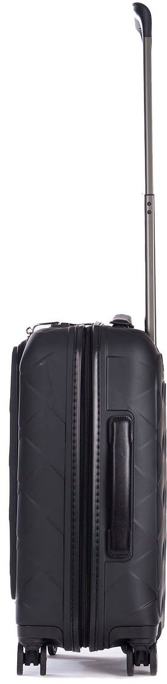 Hartschalen-Trolley mit black, S NFC-Chip; Vortasche, mit Leather&More Rollen, Stratic Laptopfach matt 4