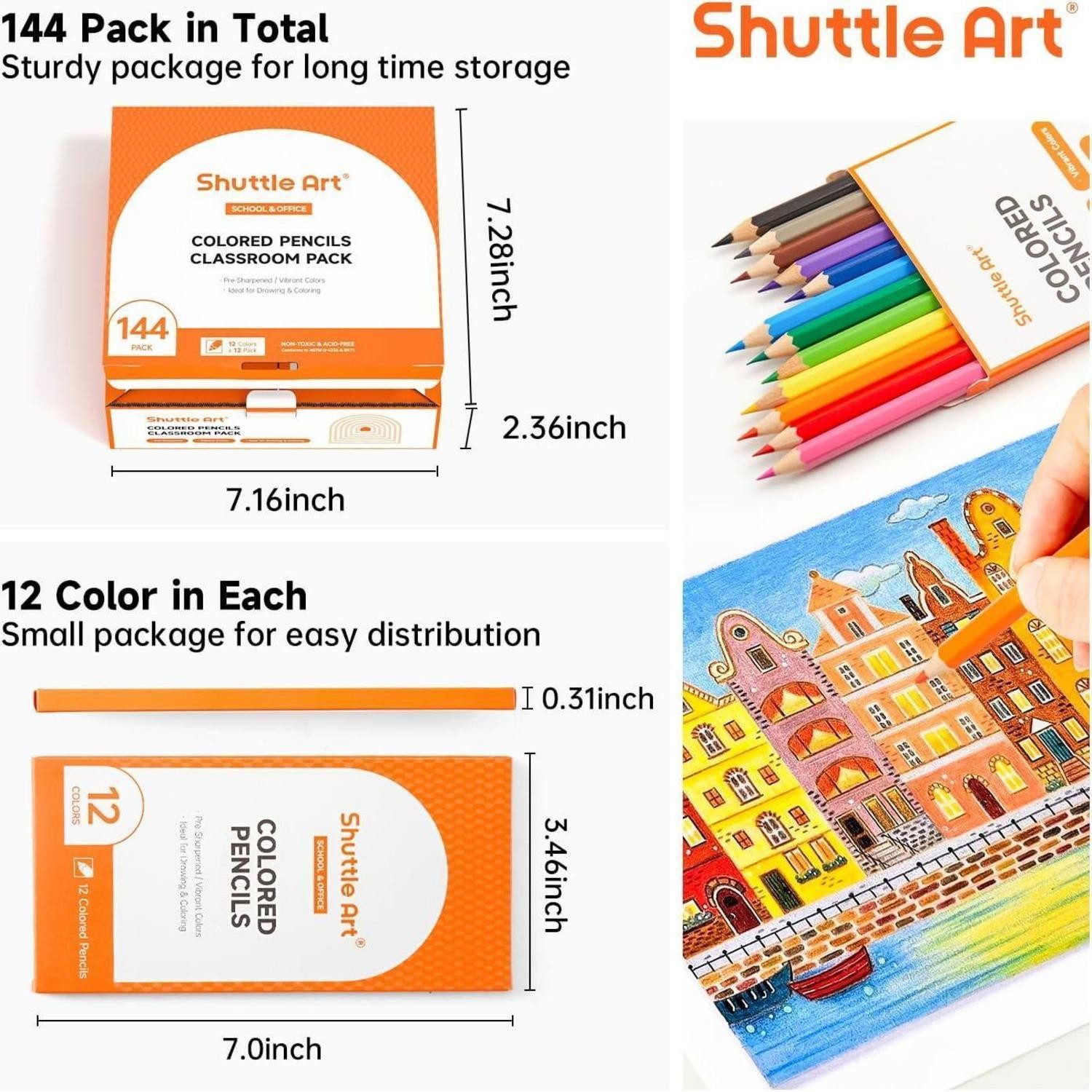LuxusKollektion Buntstift Buntstifte Kinder Holzstifte 12 Farben 12er Pack Schule 144