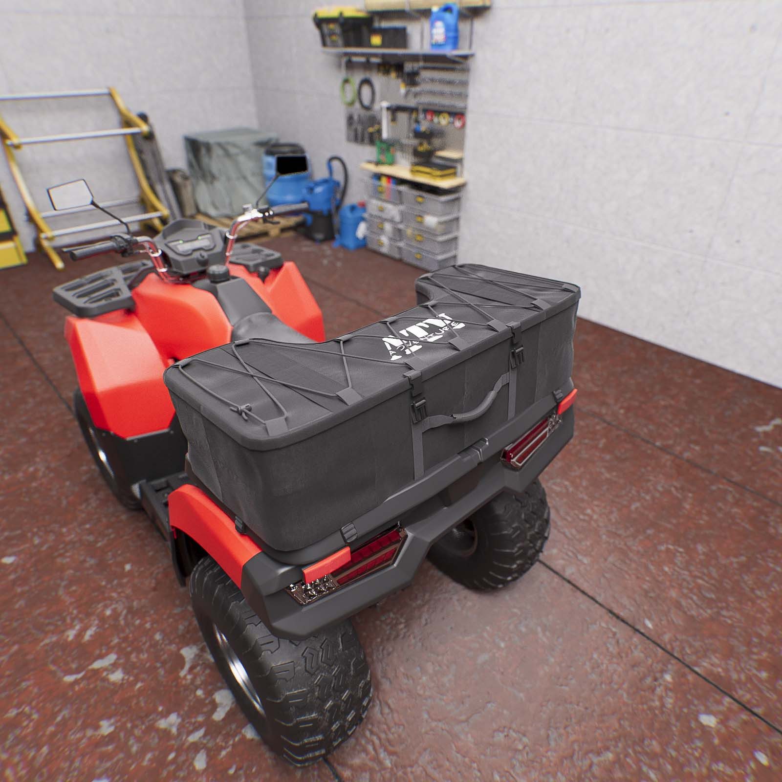 QLS Allzweckkiste ATV QUADTASCHE SCHWARZ, Heckmontage Gepäckkoffer Gepäcktasche Tasche Quadkoffer