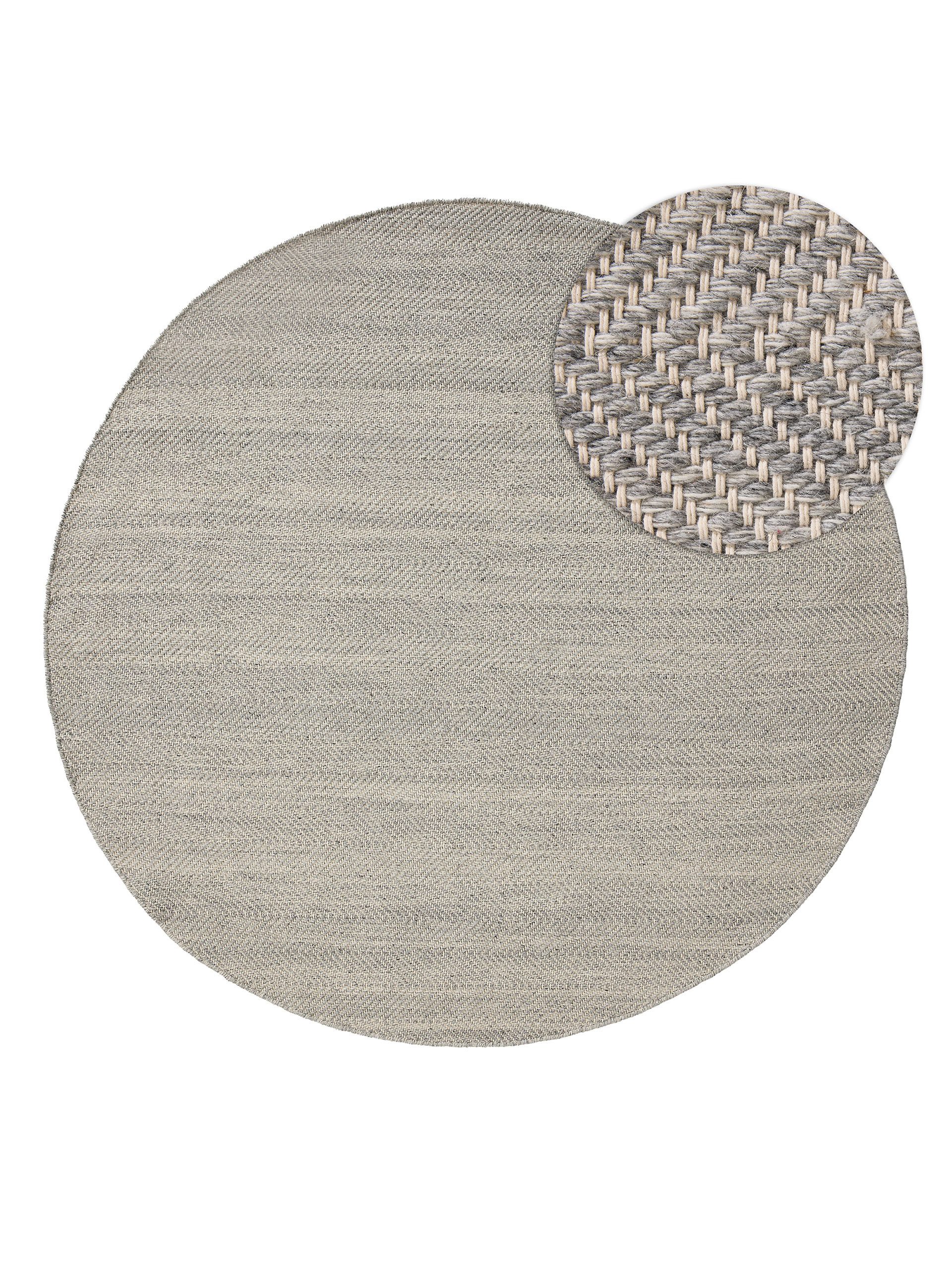benuta Wollteppich Lars, rund, Höhe: 5 mm, Kunstfaser, Berber, Ethno-Style, günstig online kaufen