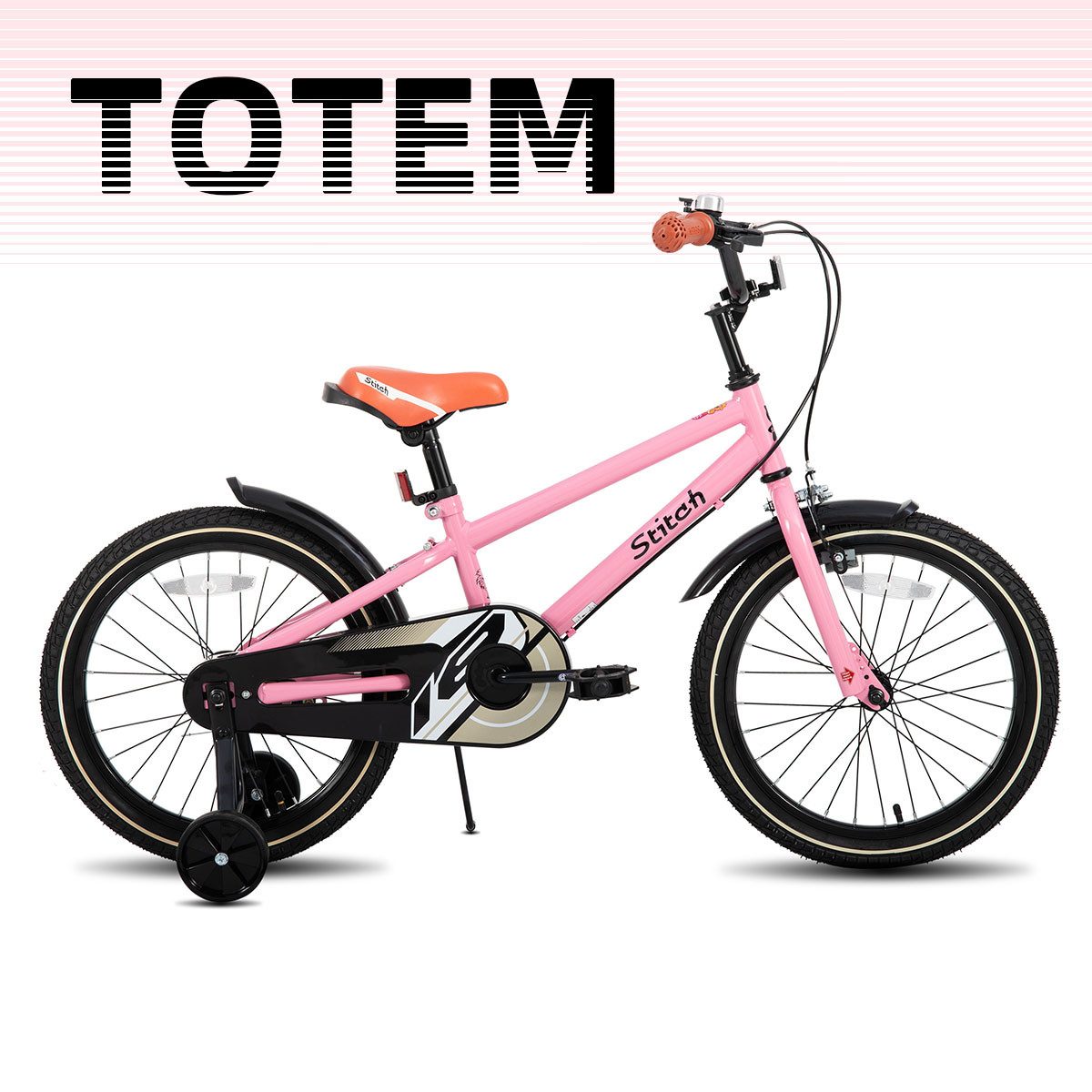 JOYSTAR Kinderfahrrad Totem 12/14/16/18/20 Zoll Kinderfahrrad für 2-11 jährige Jungen, mit Stützräder, Kotflügel, Front and rear dual brakes, Reflektorplatte