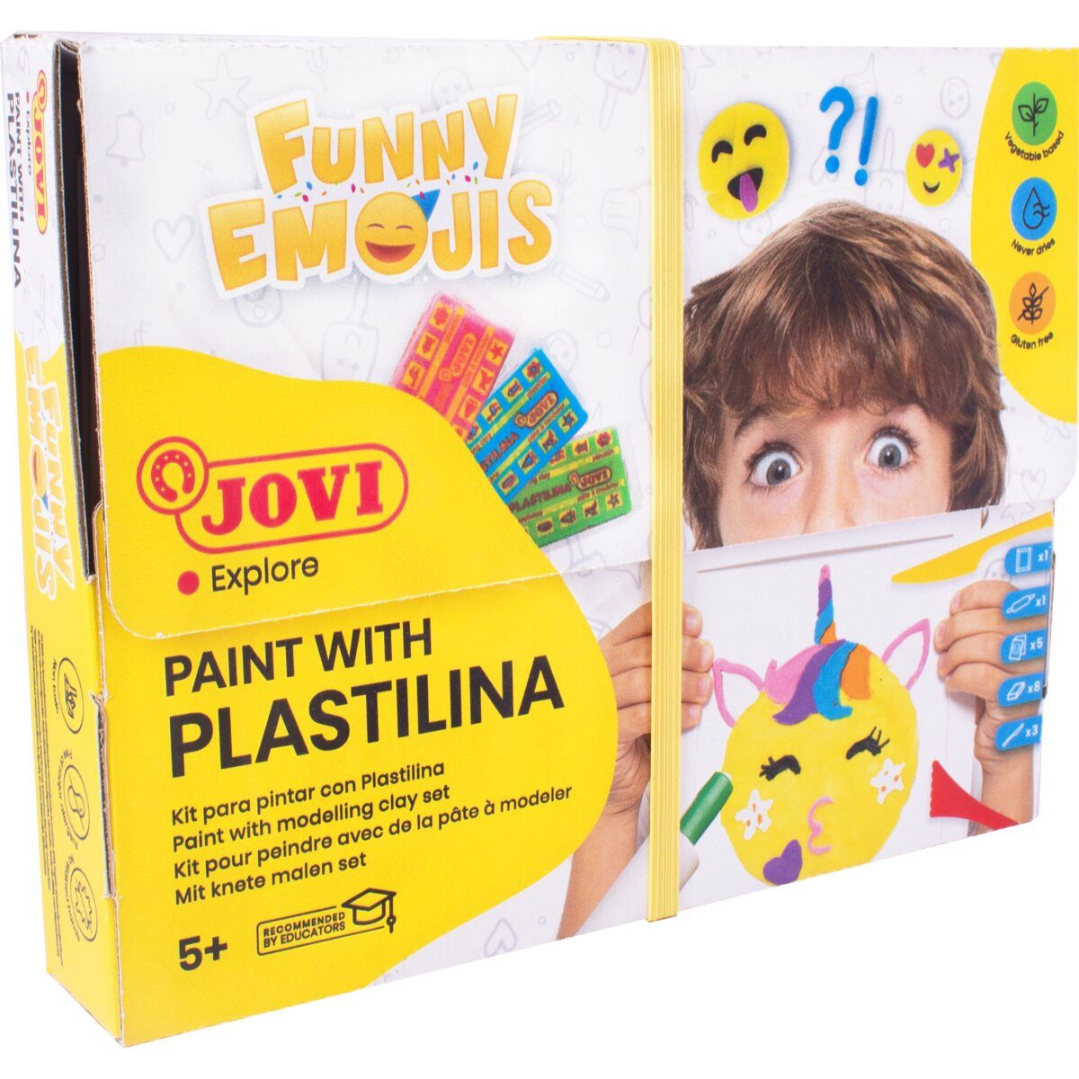 Jovi Bastelfilz PLASTILINA Malset bunt Funny Emojis