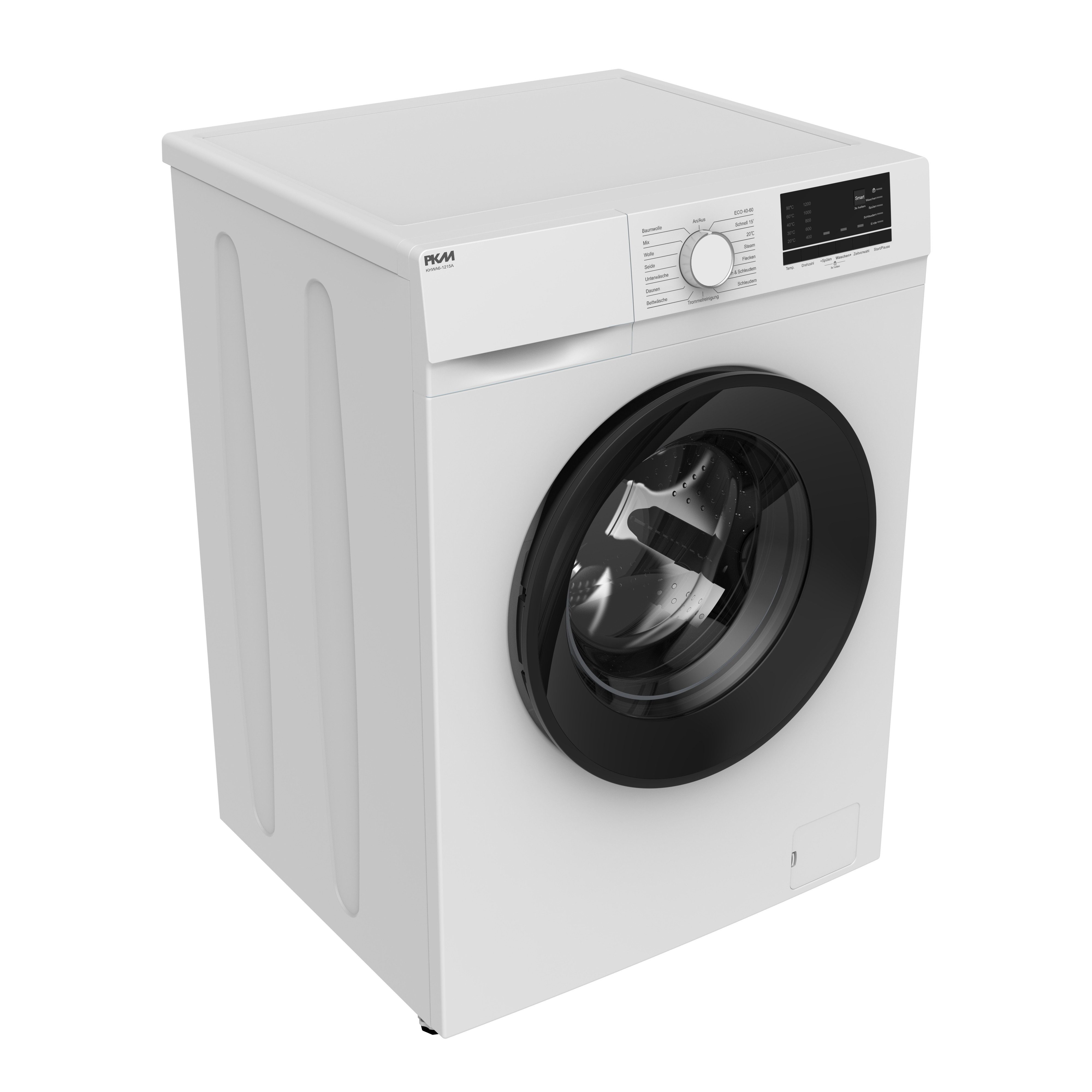 PKM Waschmaschine Energieeffiziente Trommelwaschmaschine KHWA6-1512A, 6 kg, 1200 U/min, Energieeffizienter & kompakter Frontlader