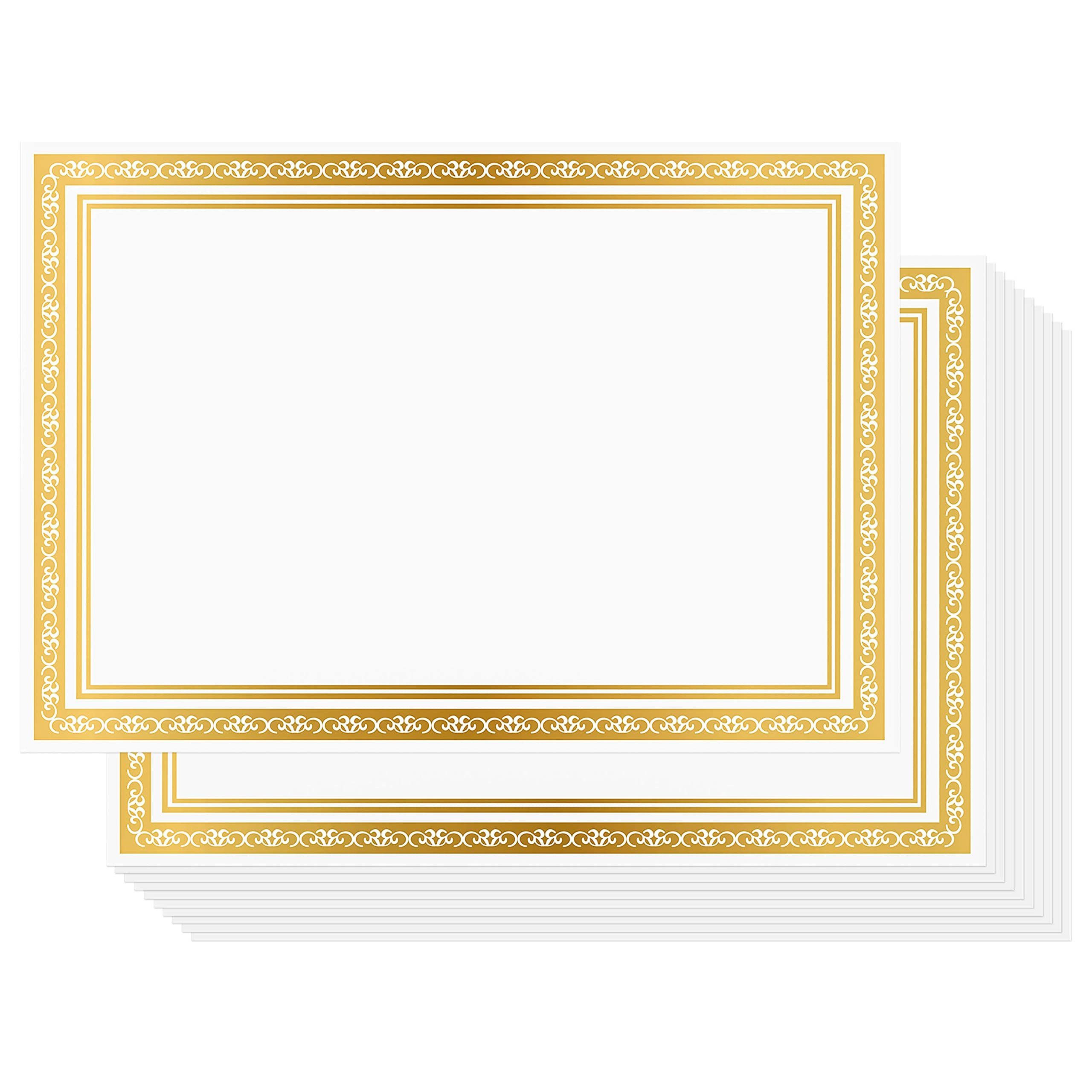 Belle Vous Aquarellpapier A4 Gold Foil Border Paper (50-Pack), A4 Gold Foil Edge Paper (50-Pack)