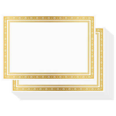 Belle Vous Aquarellpapier A4 Gold Foil Border Paper (50-Pack), A4 Gold Foil Edge Paper (50-Pack)