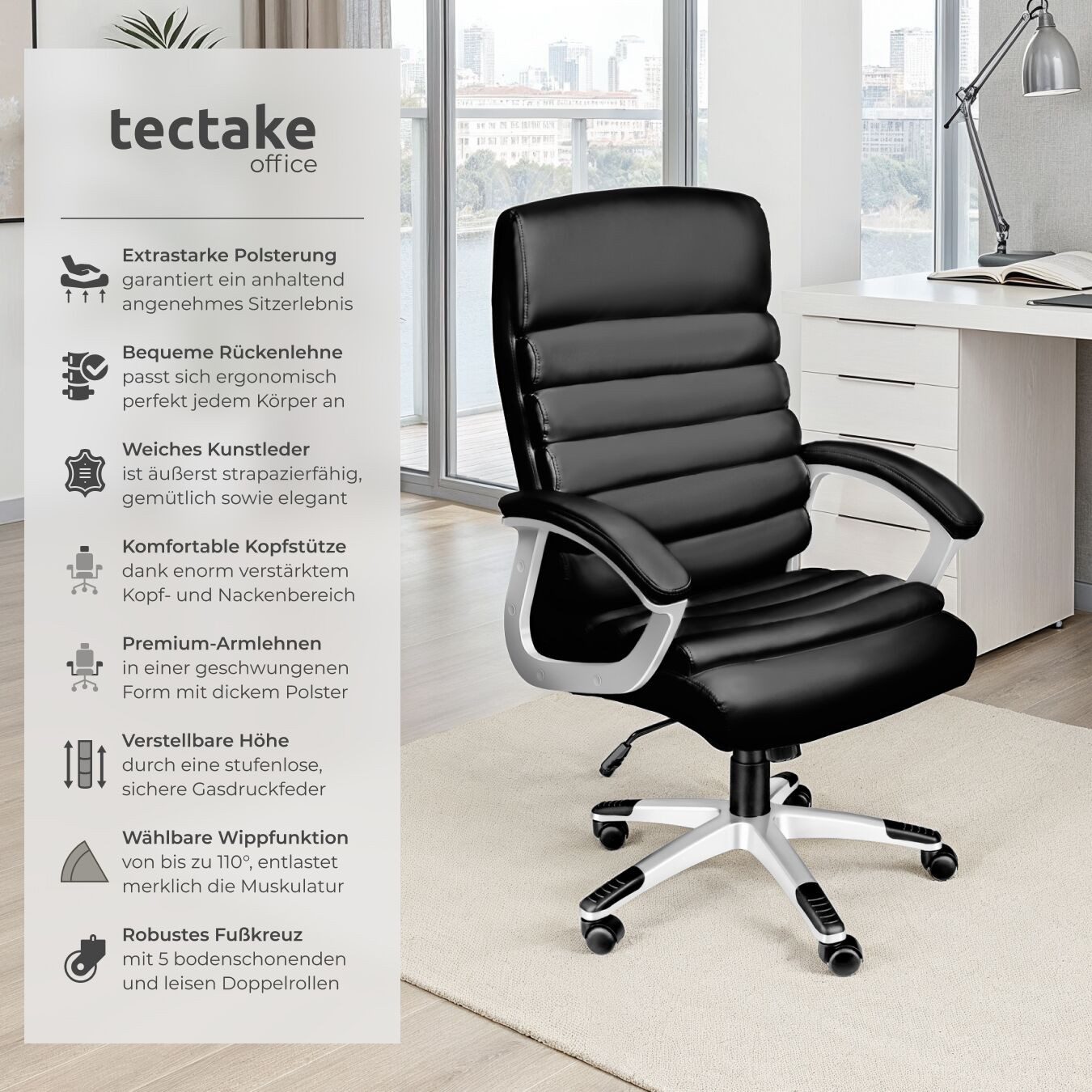 tectake Chefsessel Bürostuhl (Set., 1 St), günstig online kaufen