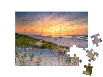 puzzleYOU Puzzle Sonnenuntergang über einem Strand an der Ostsee, 48 Puzzleteile, puzzleYOU-Kollektionen Ostsee