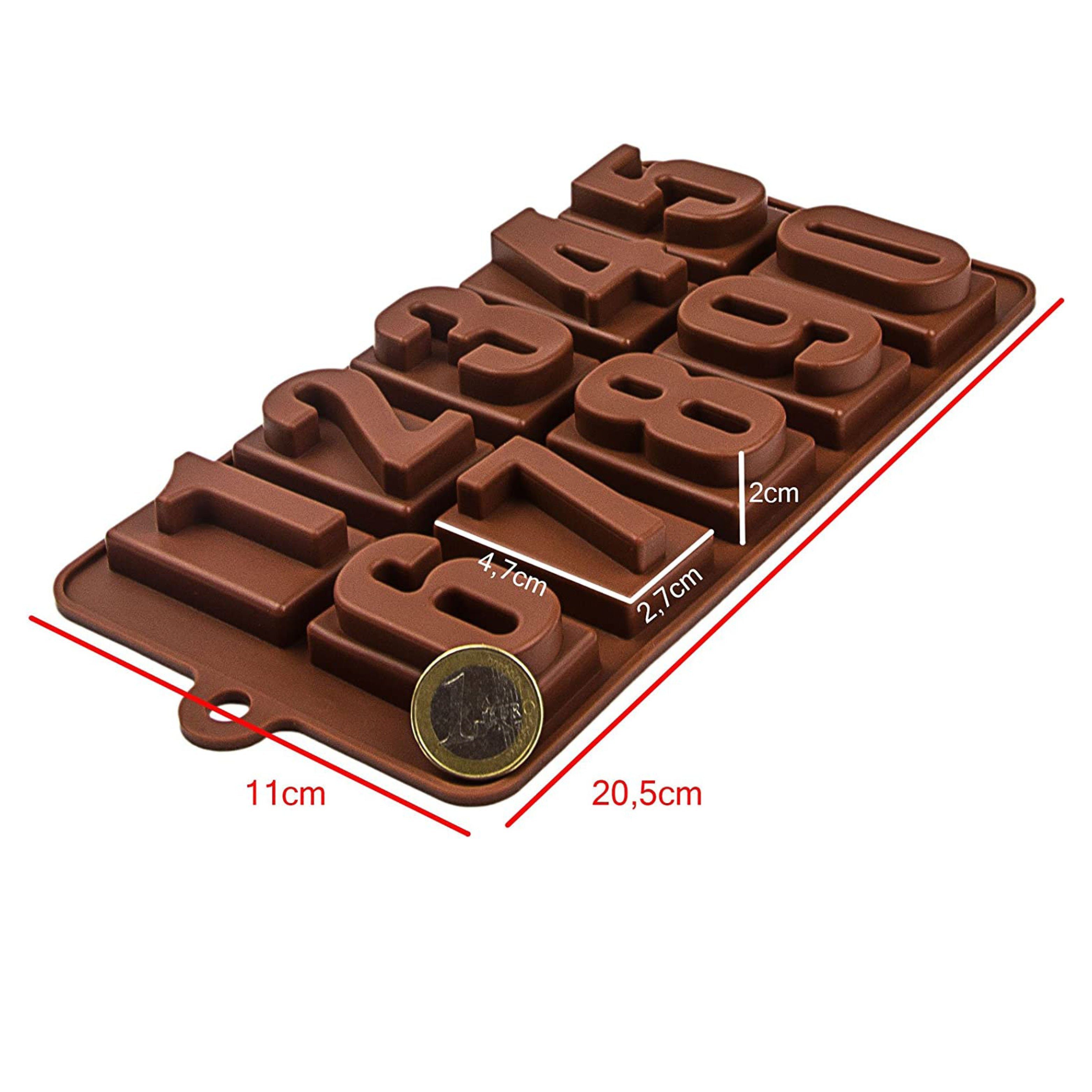 wisefood Silikonform Silikonform Zahlen - braun 21x11x2cm - Silikon, (1-tlg)