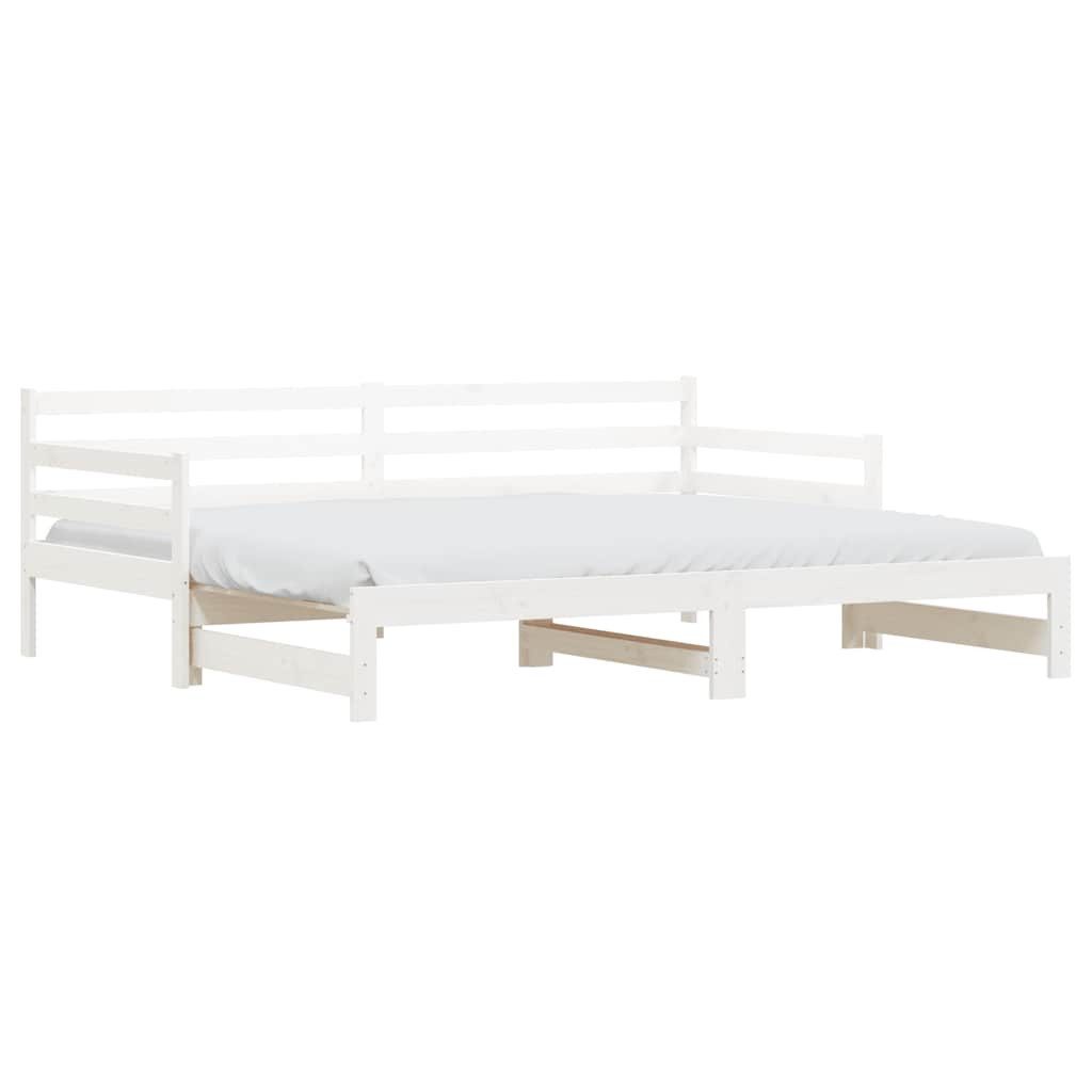 vidaXL Bett Tagesbett Ausziehbar Weiß 90x200 günstig online kaufen
