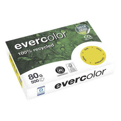 CLAIREFONTAINE Recyclingpapier »evercolor«, Intensivfarben, Format DIN A4, 80 g/m², 500 Blatt