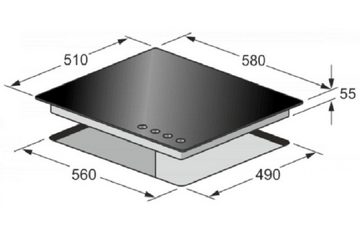 Kaiser Küchengeräte Backofen-Set EH 6355 RotEm+KCG 6335 RotEm+A 6315 RotEm ECO, Einbau Backofen 60cm +Gas-Kochfeld 60 cm+Dunstabzugshaube 60 cm