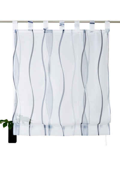 Raffrollo Dimona, my home, mit Schlaufen, Transparent, Voile, Polyester