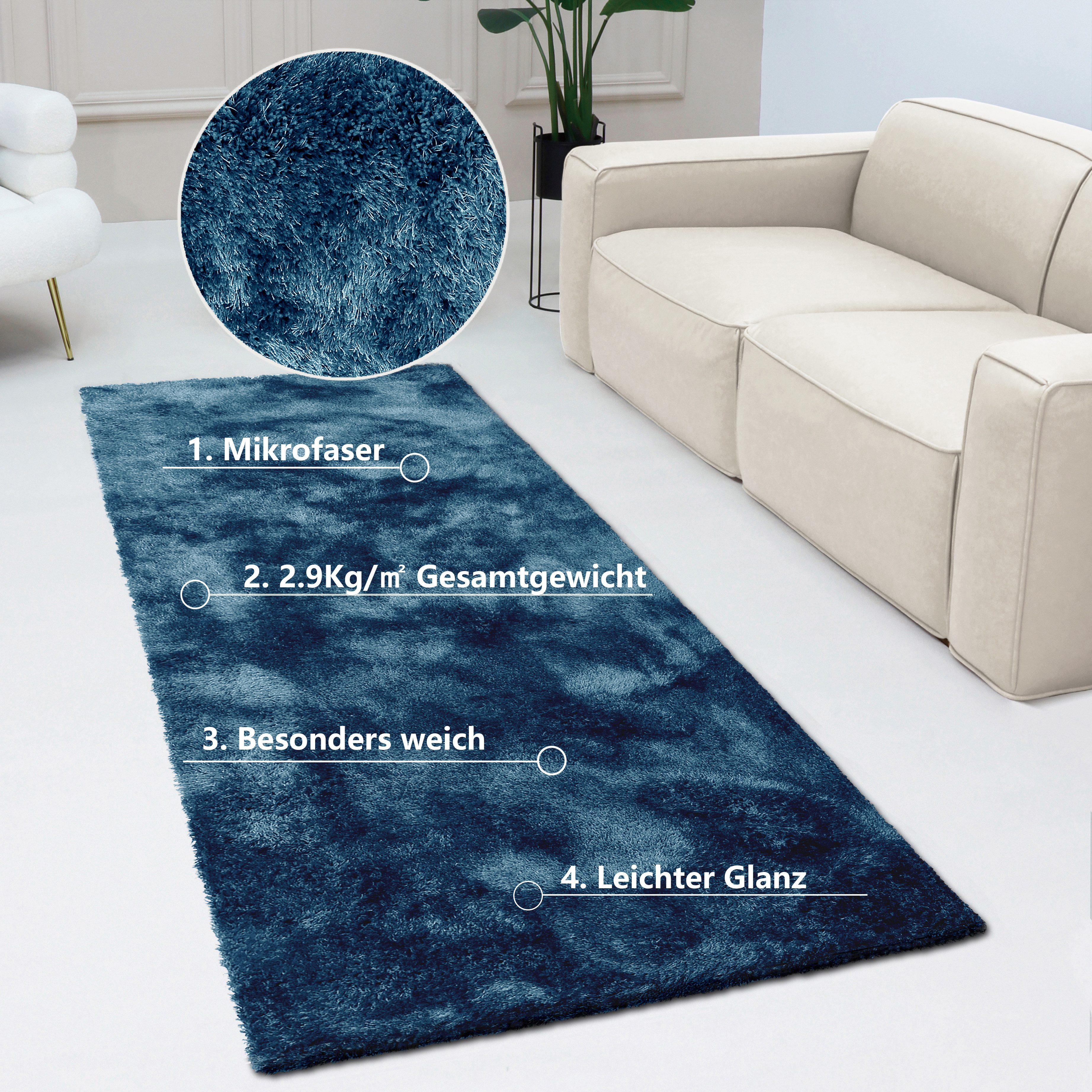 Bruno Banani Hochflor-Läufer Dana Teppich, Kundenliebling, günstig online kaufen