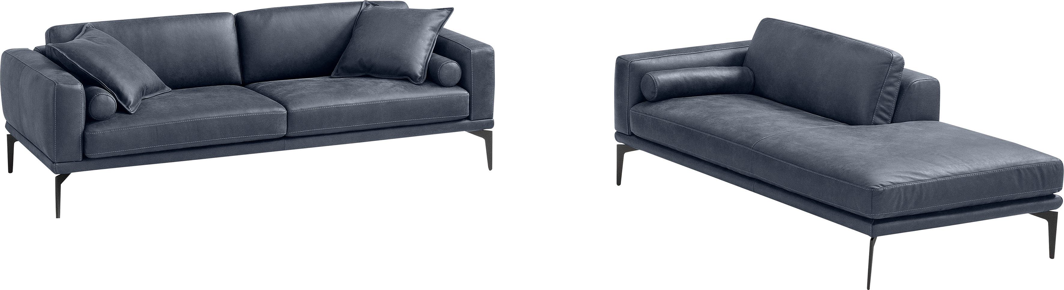 Egoitaliano Polstergarnitur Masu, Design trifft sensationellen Sitzkomfort, Höhe der Rückenkissen und Sitztiefe verstellbar, 3 Rollkissen