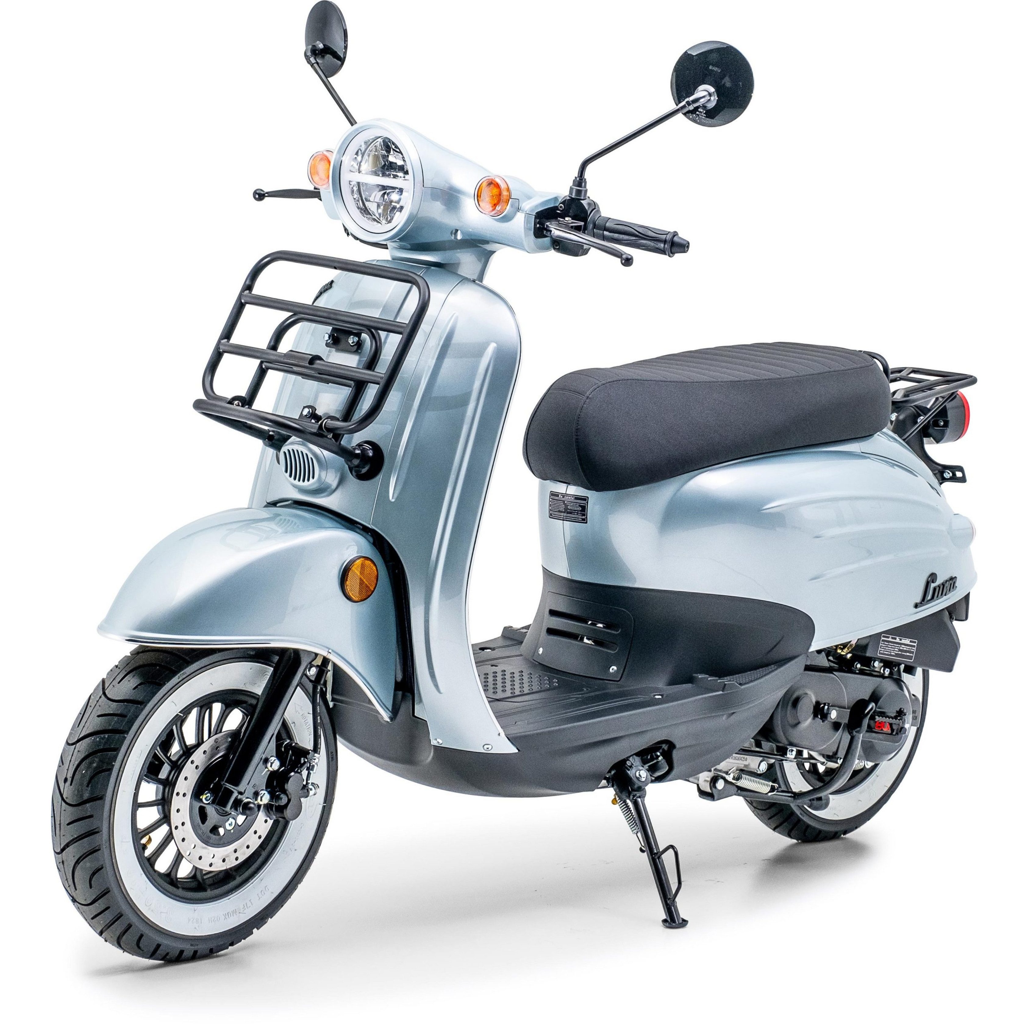 Burnout Motorroller Luna in Grau, Silber, Blau oder Rot, 50 ccm, 45 km/h, Euro 5, Unverwechselbares Retro Design, Mofa