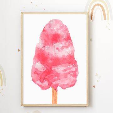 Tigerlino Poster Zuckerwatte Donut Lollipop 3er Set Bilder Süßigkeiten Wandbilder