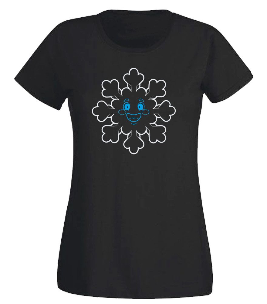 Print-Shirt Schneeflocke