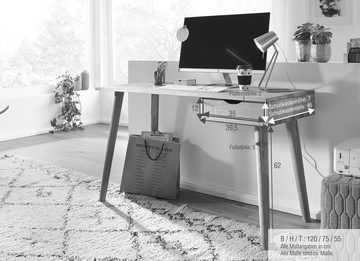 G+K Möbelvertriebs GmbH Schreibtisch aus Kernbuche massiv in natur geölt mit einer Schublade (BxHxT: 120x75x55 cm)
