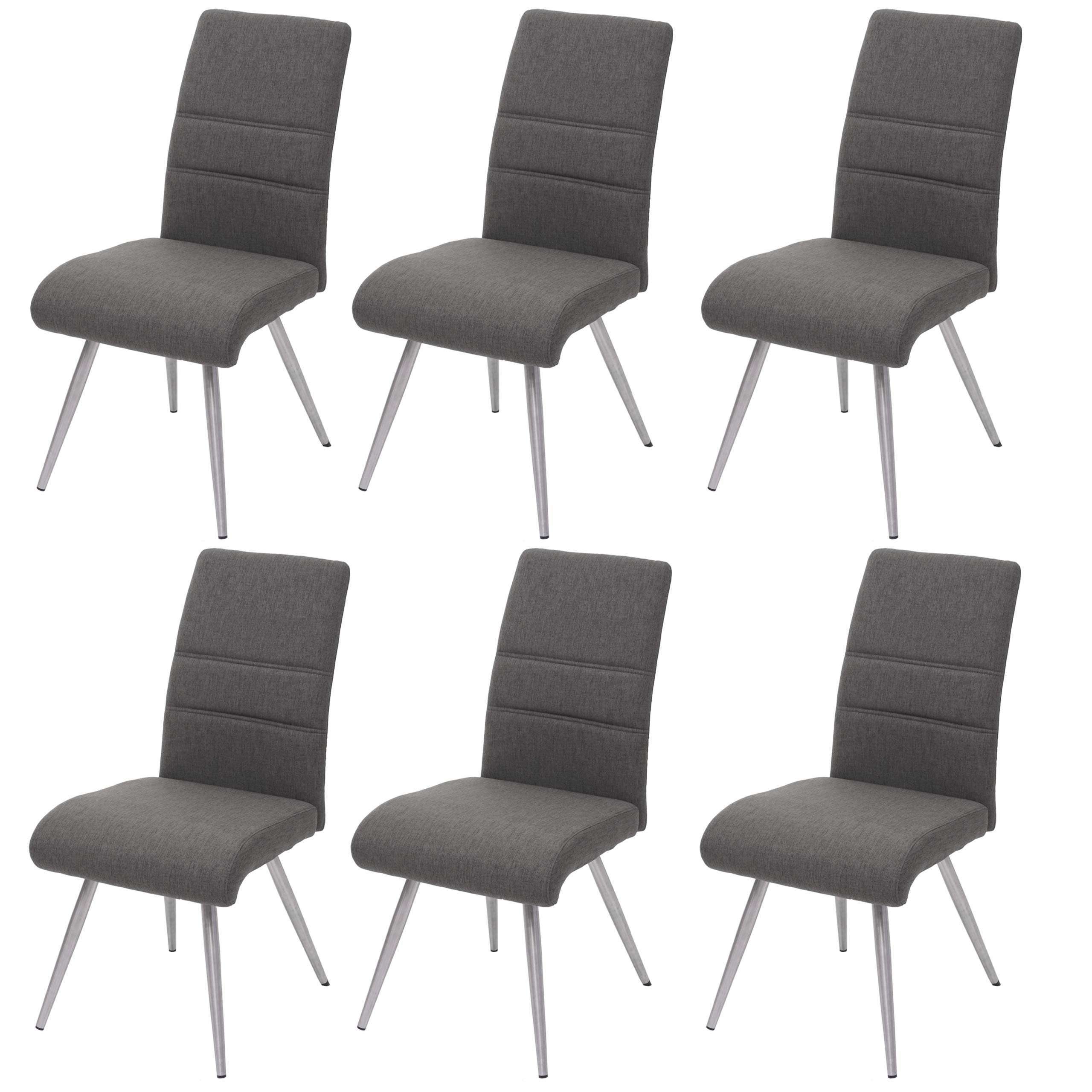 MCW Esszimmerstuhl MCW-G55-3 (Stühle ohne Armlehne, 6 St), 6er-Set, Inklusive Fußbodenschoner, dekorative glänzende Ziernaht