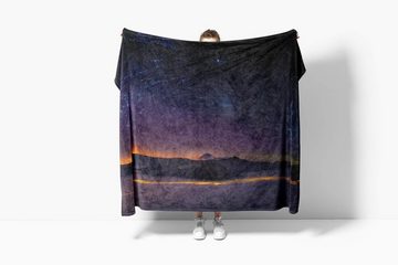 Sinus Art Handtücher Handtuch Strandhandtuch Saunatuch Kuscheldecke mit Fotomotiv Berge Sternenhimmel Astrofot, Baumwolle-Polyester-Mix (1-St), Handtuch